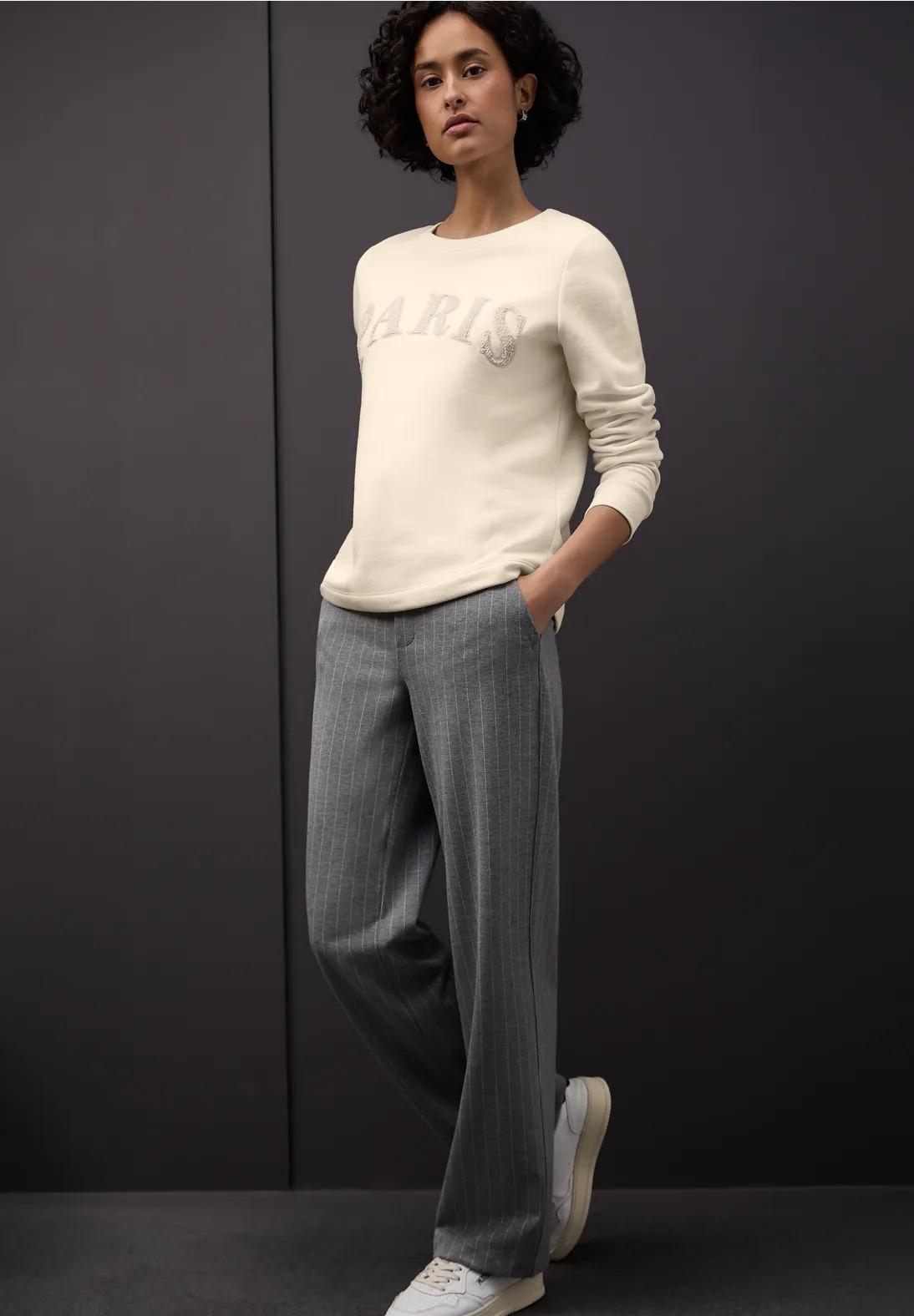 Street One mikina s nápisom, ecru