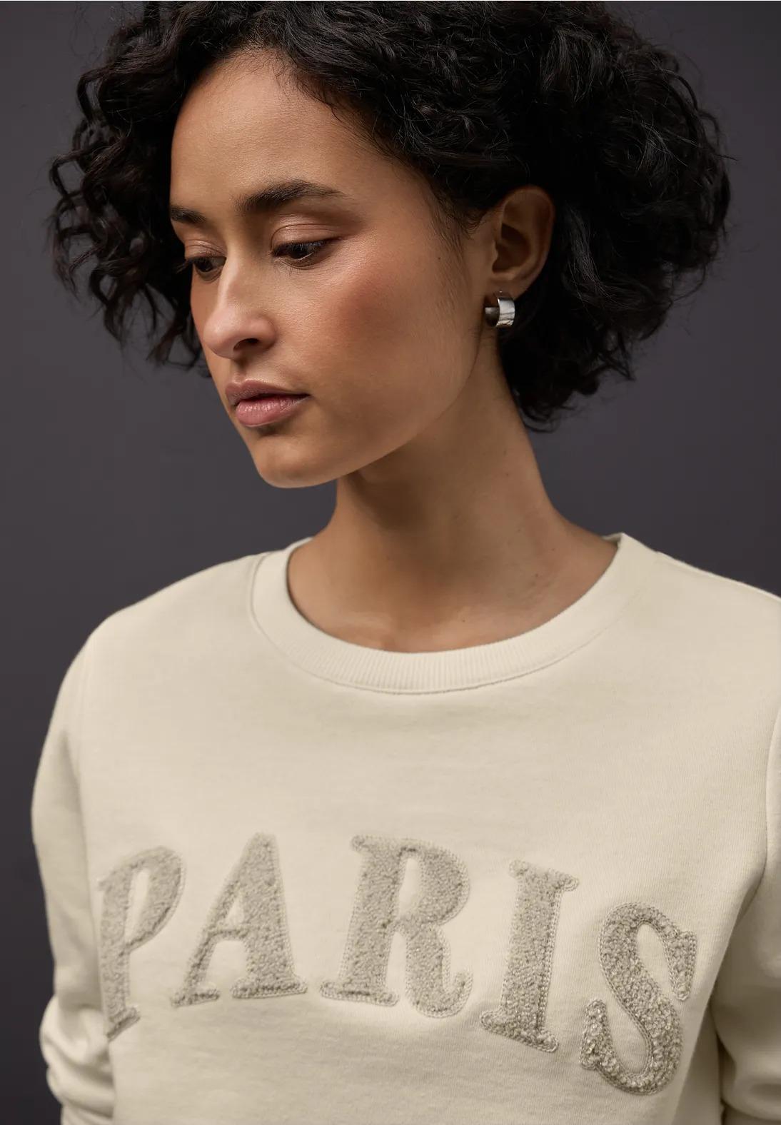 Street One mikina s nápisom, ecru