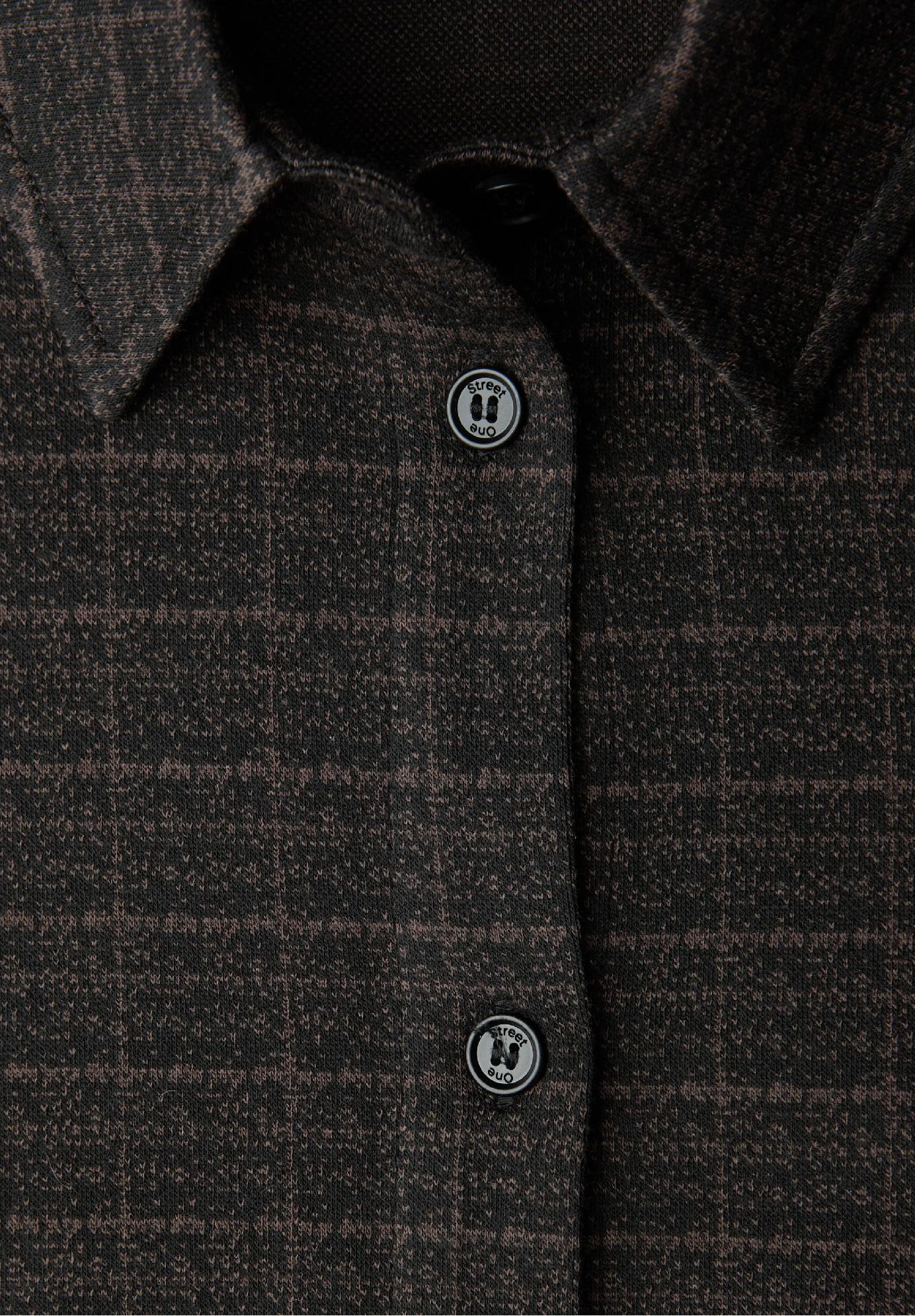 Street One košeľová blúzka s károvaným a žakárovým vzorom