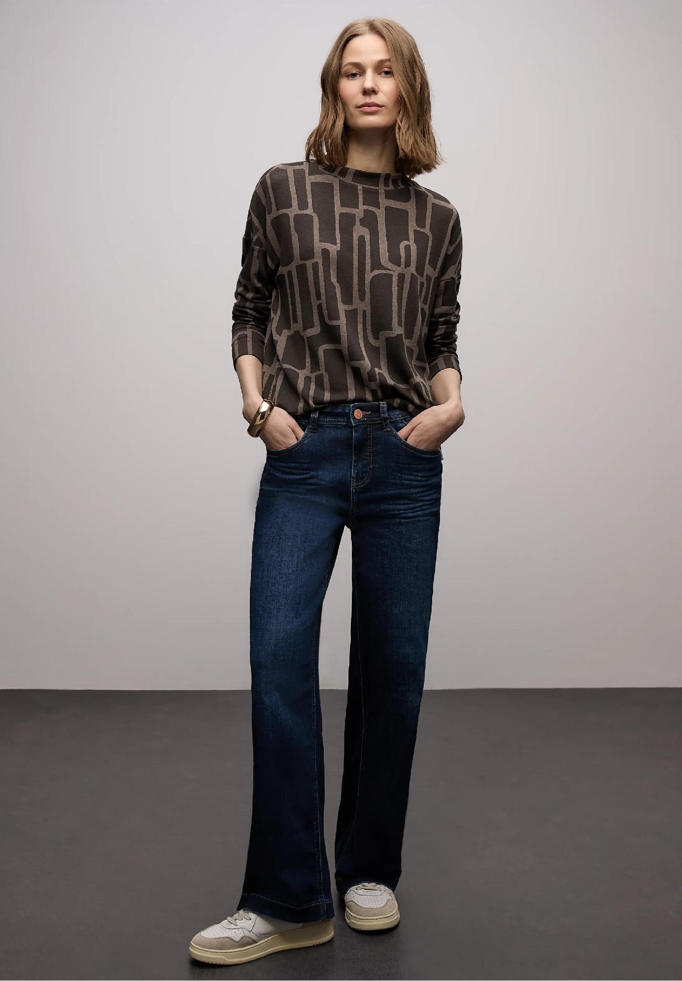 Street One tričko s potlačou a sťahovacou šnúrkou