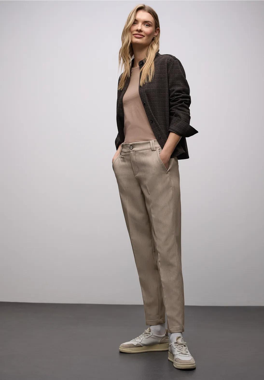 Street One melanžové chino nohavice, hne