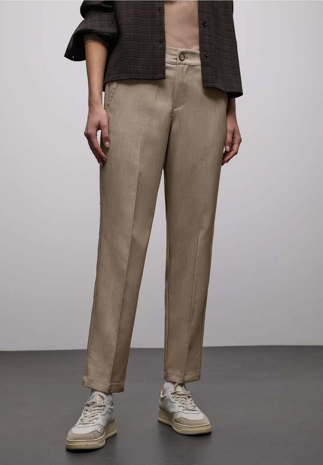 Street One melanžové chino nohavice, hne