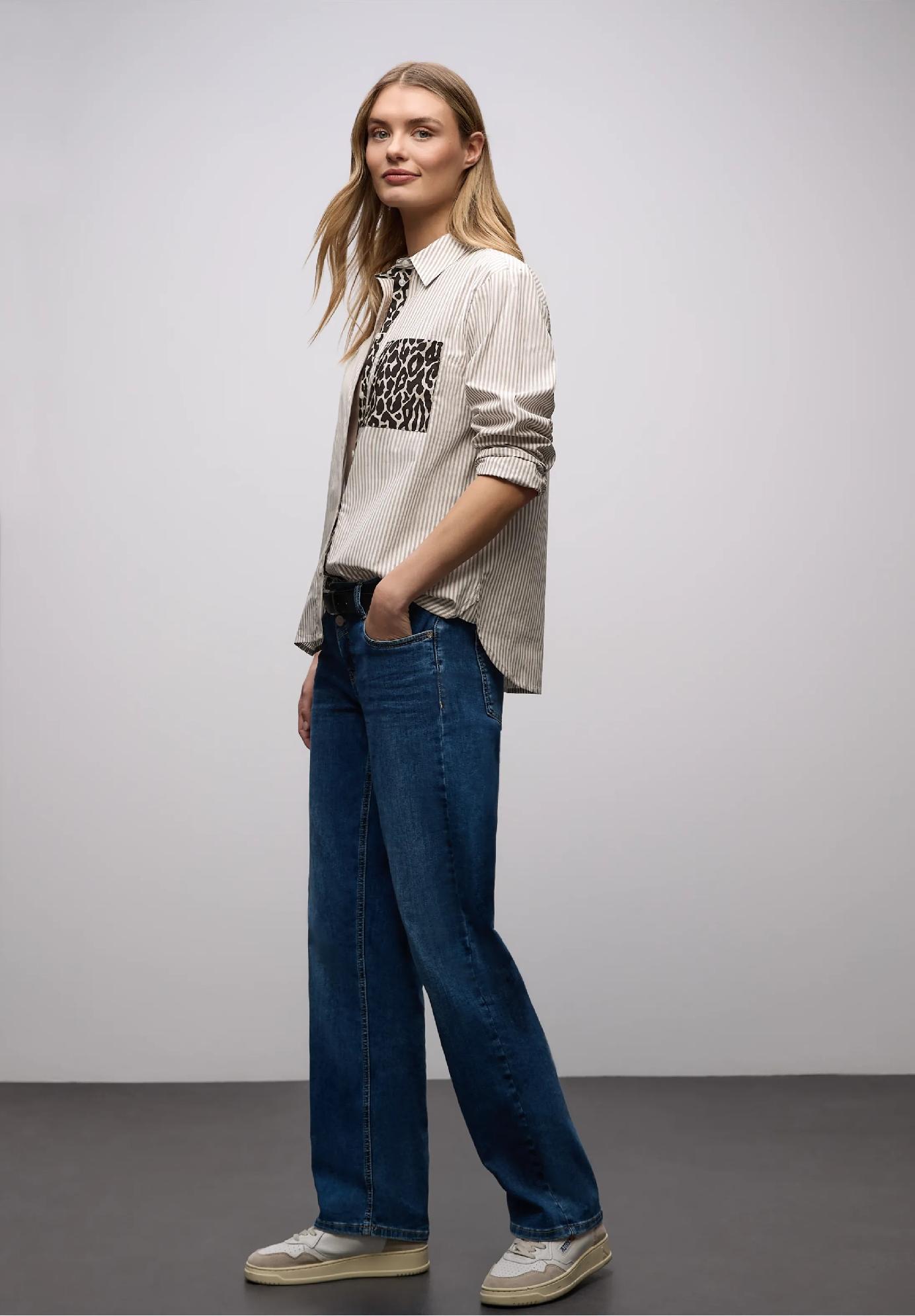 Street One pruhovaná košeľová blúzka, hne