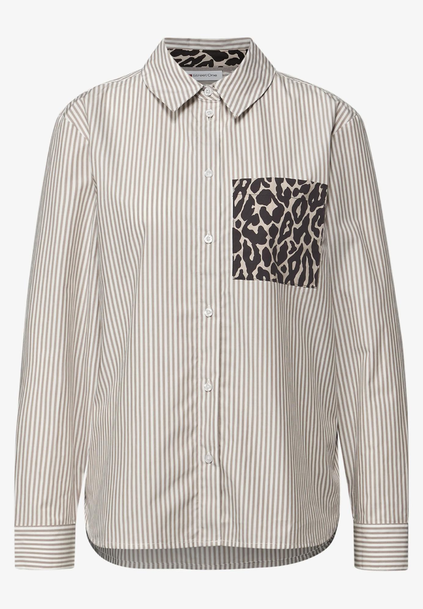Street One pruhovaná košeľová blúzka, hne