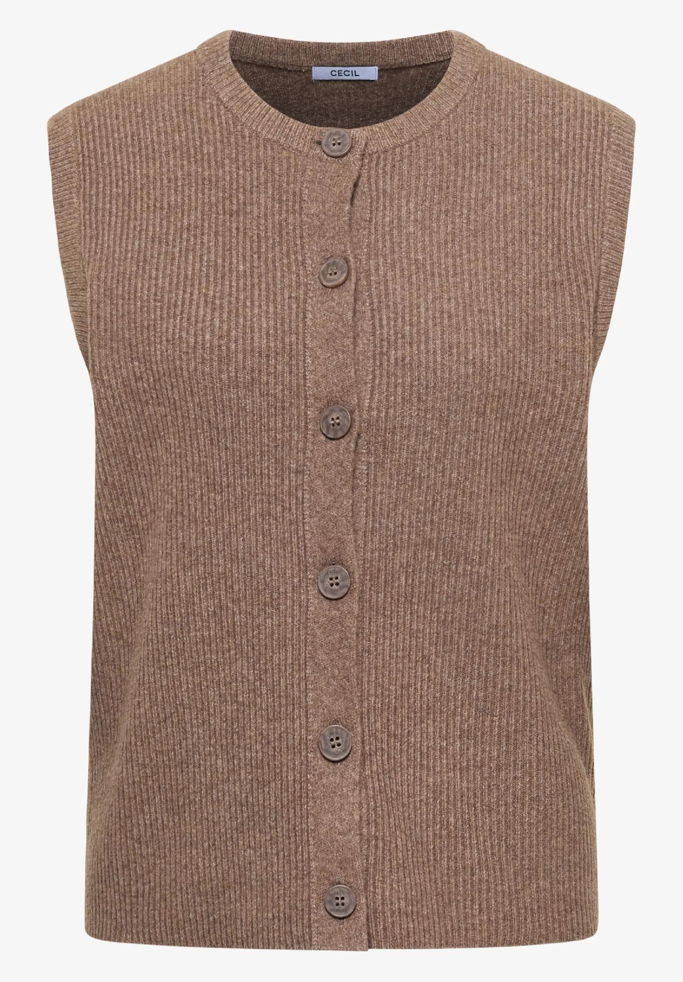 CECIL rebrovaná pletená vesta, pie
