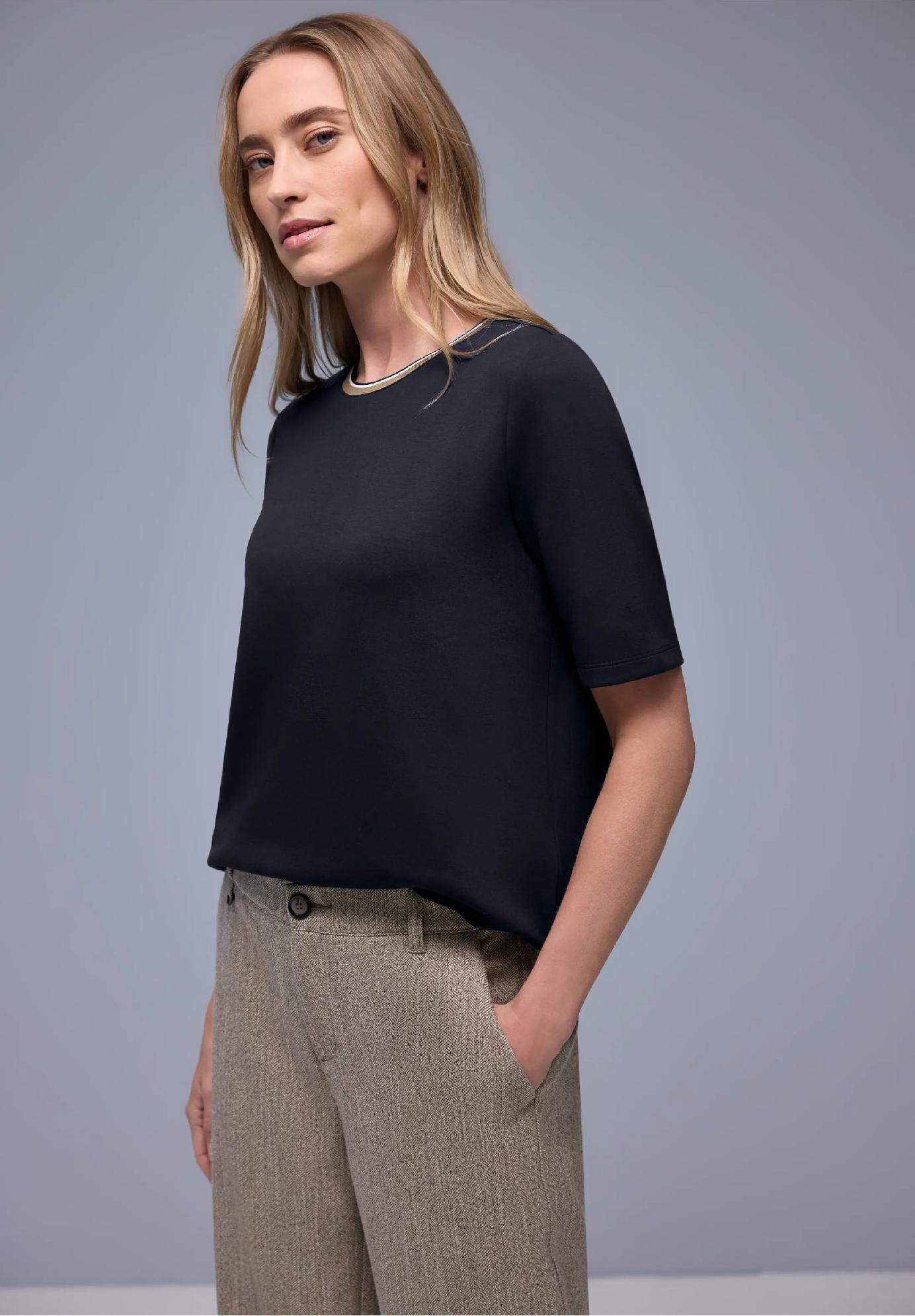 Street One tričko s kontrastným detailom