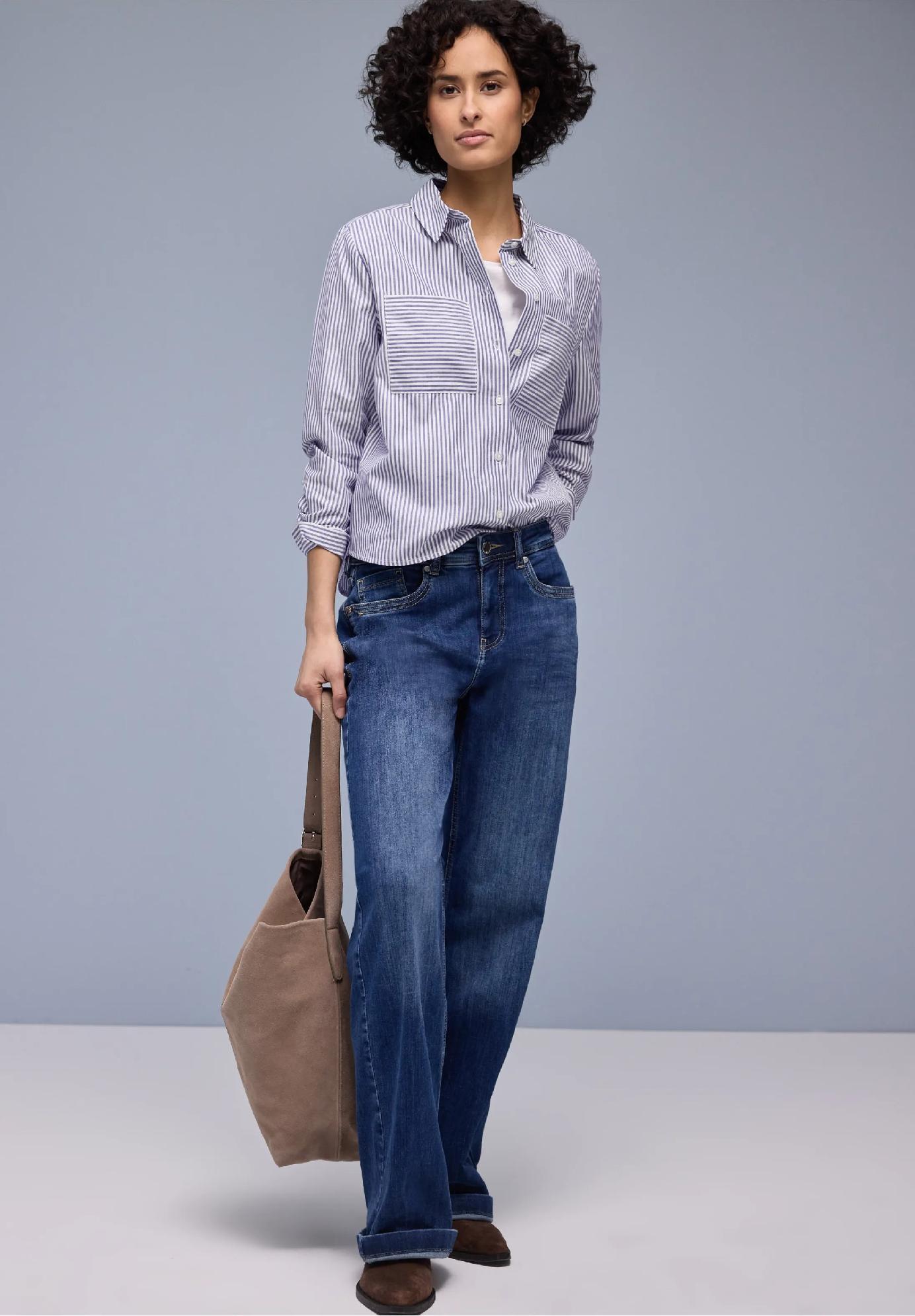 Street One pruhovaná košeľová blúzka, mod