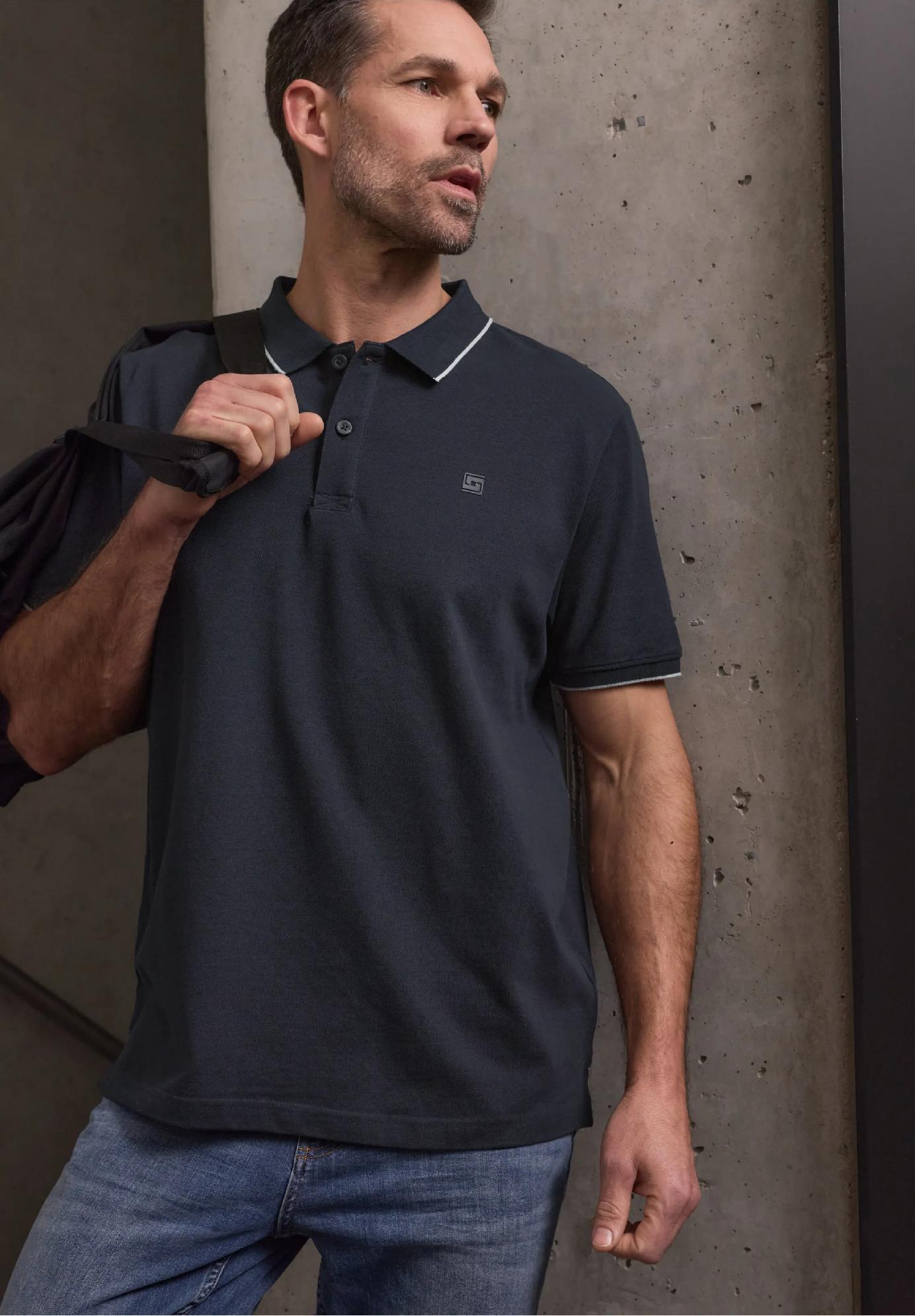 Street One MEN základné polo tričko, mod