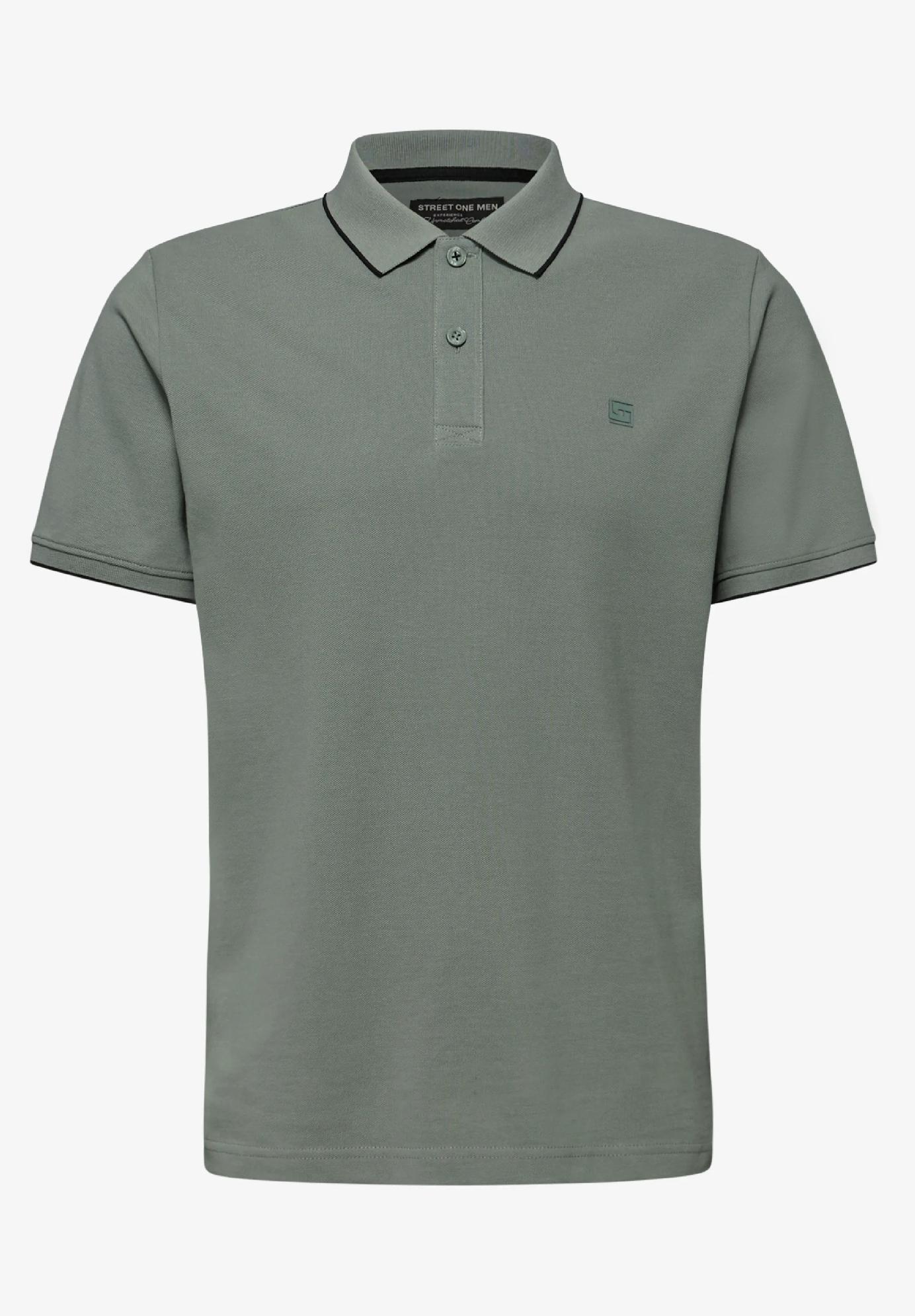 Street One MEN základné polo tričko, zel