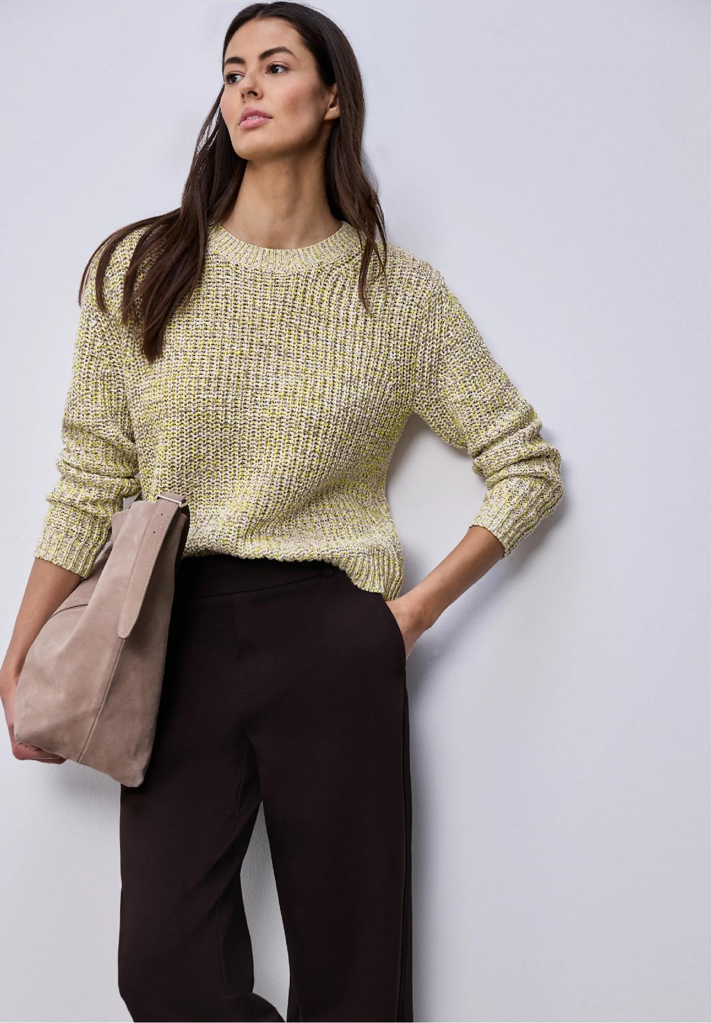 Street One pletený sveter, žltý