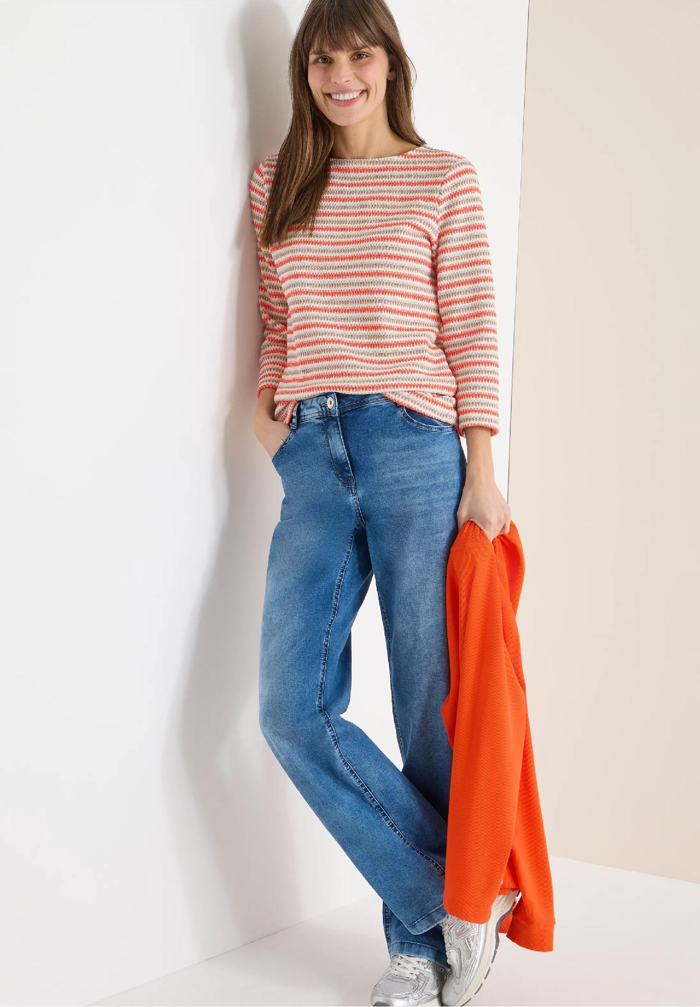 CECIL pruhované textúrované tričko