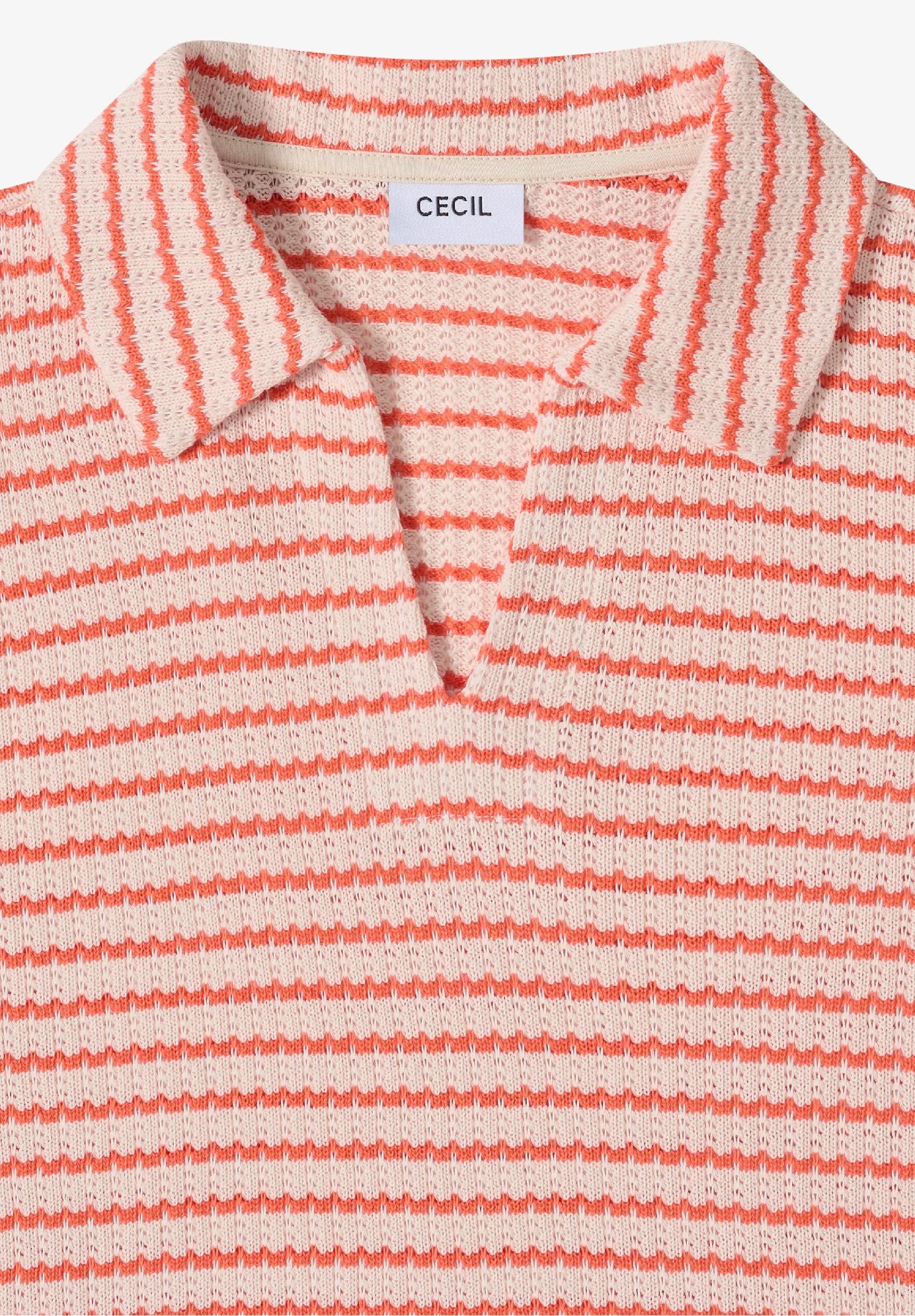 CECIL pruhované tričko s ažur vzorom