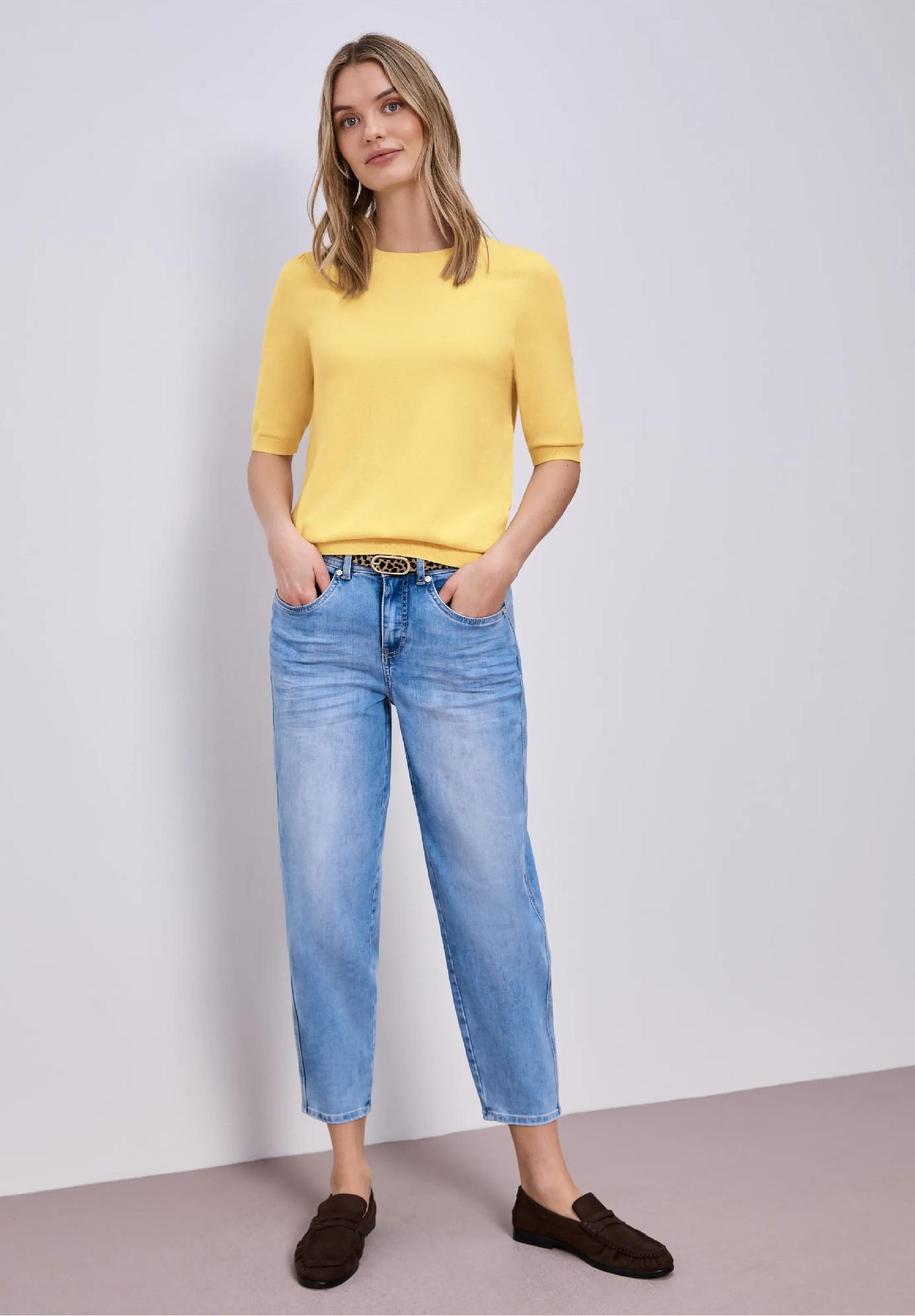 Street One jednofarebný sveter, žlt.