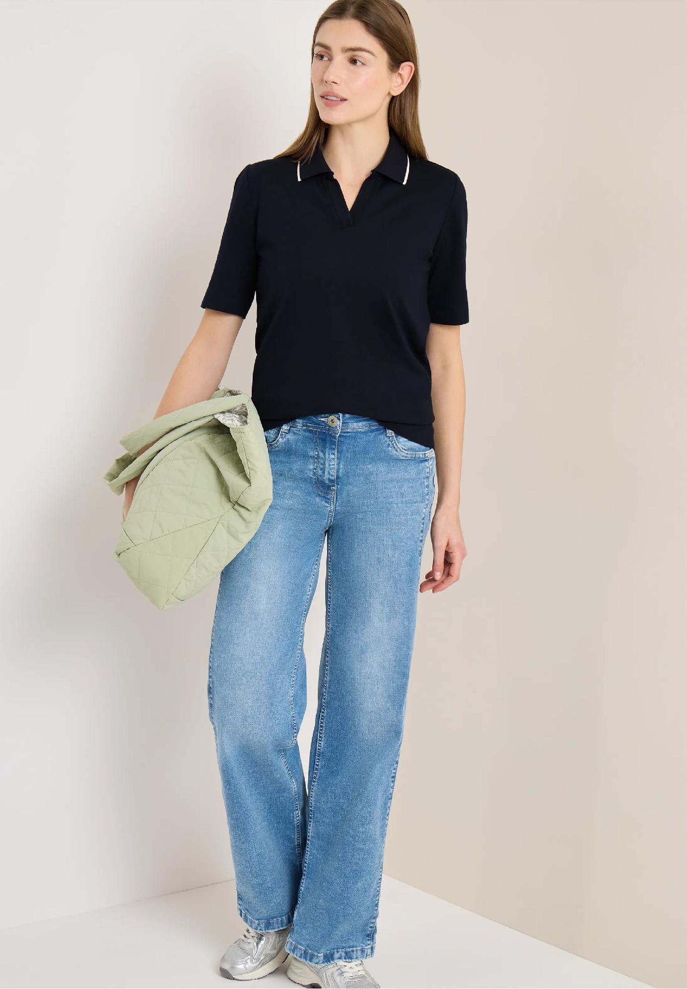 CECIL polo tričko s krátkym rukávom z piké látky, mod