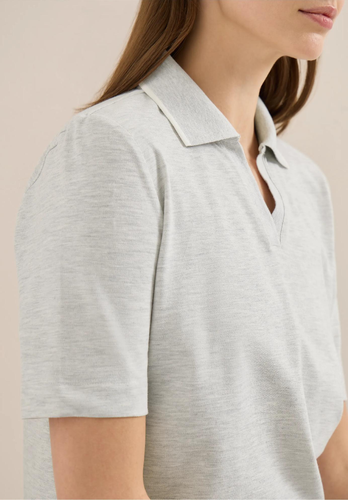 CECIL polo tričko s krátkym rukávom z piké látky, šed