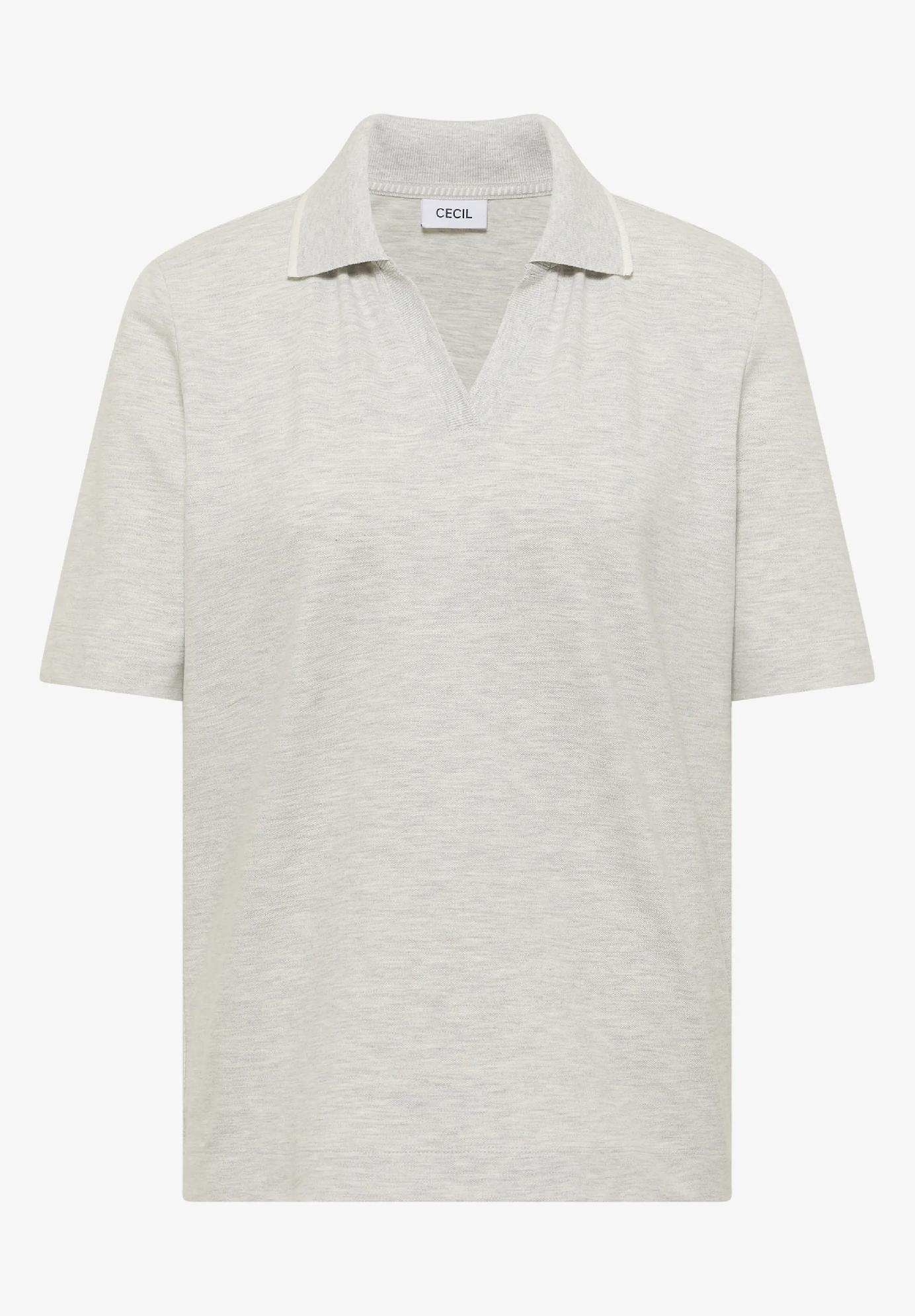 CECIL polo tričko s krátkym rukávom z piké látky, šed