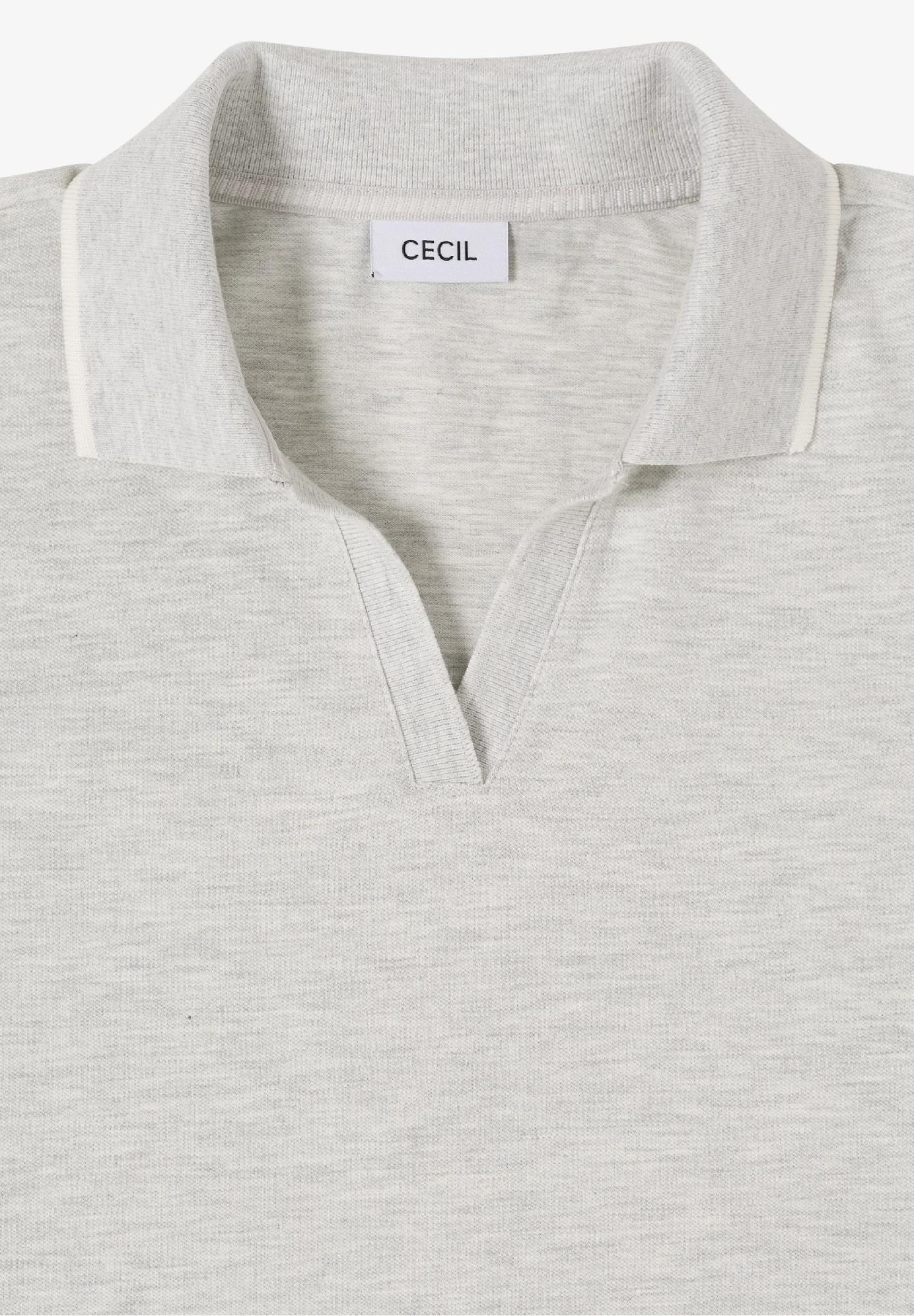 CECIL polo tričko s krátkym rukávom z piké látky, šed