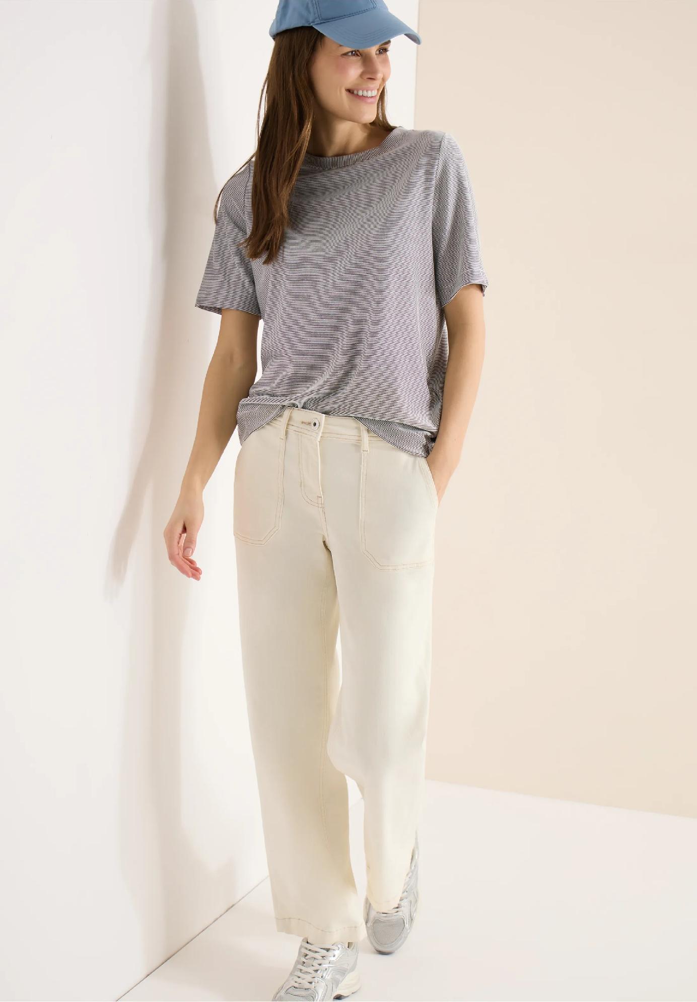 CECIL tričko s krátkym rukávom a jemnými pruhmi