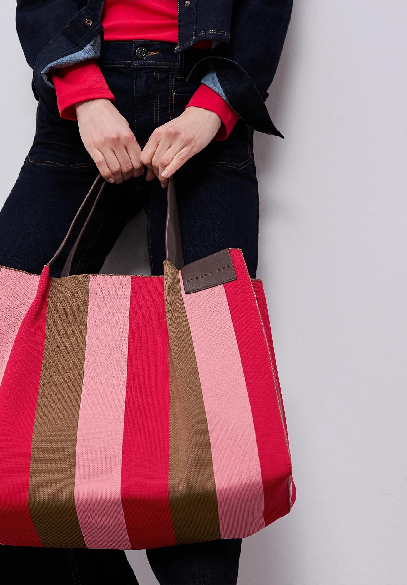 Street One taška s koženými detailmi a pruhmi