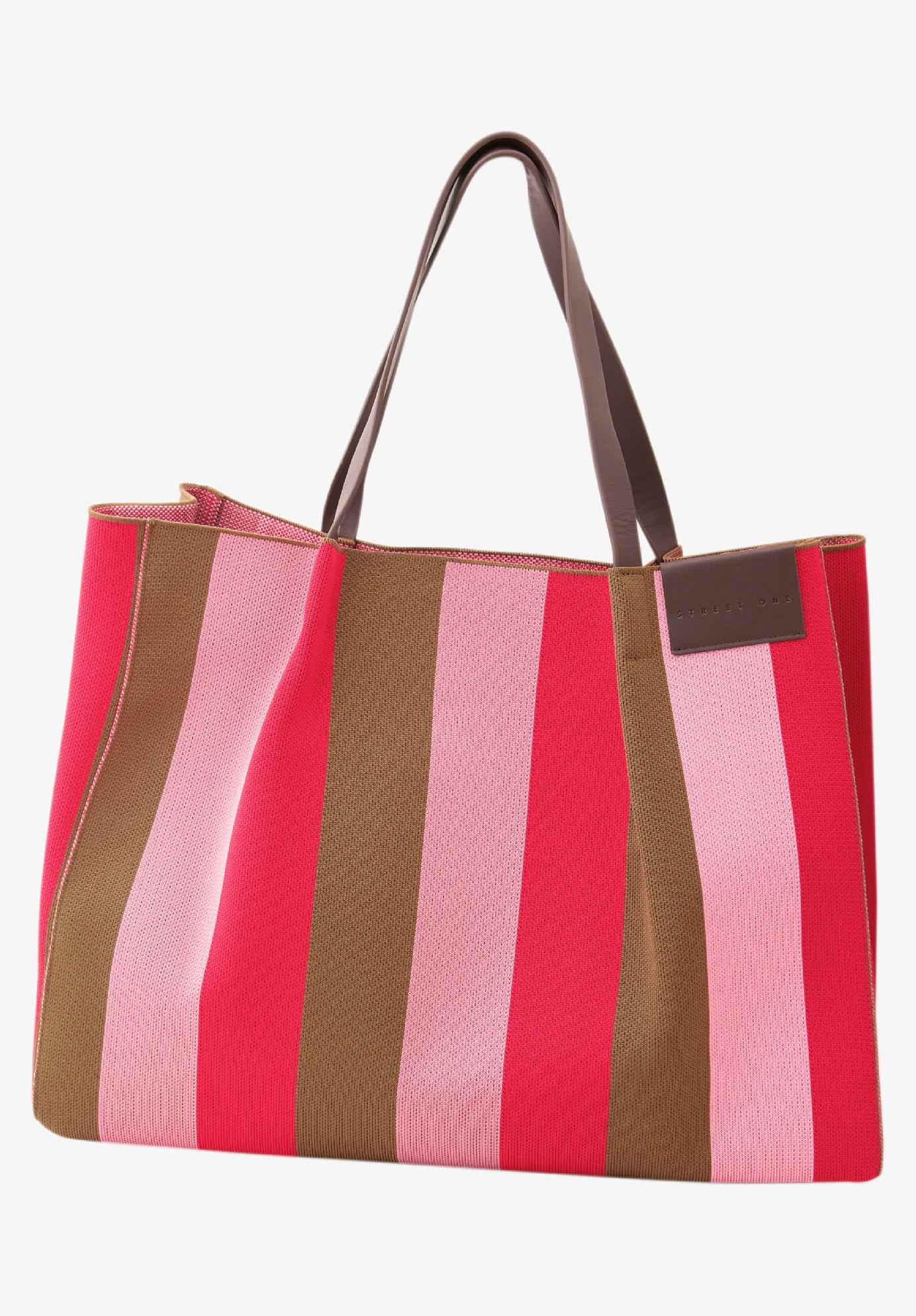 Street One taška s koženými detailmi a pruhmi