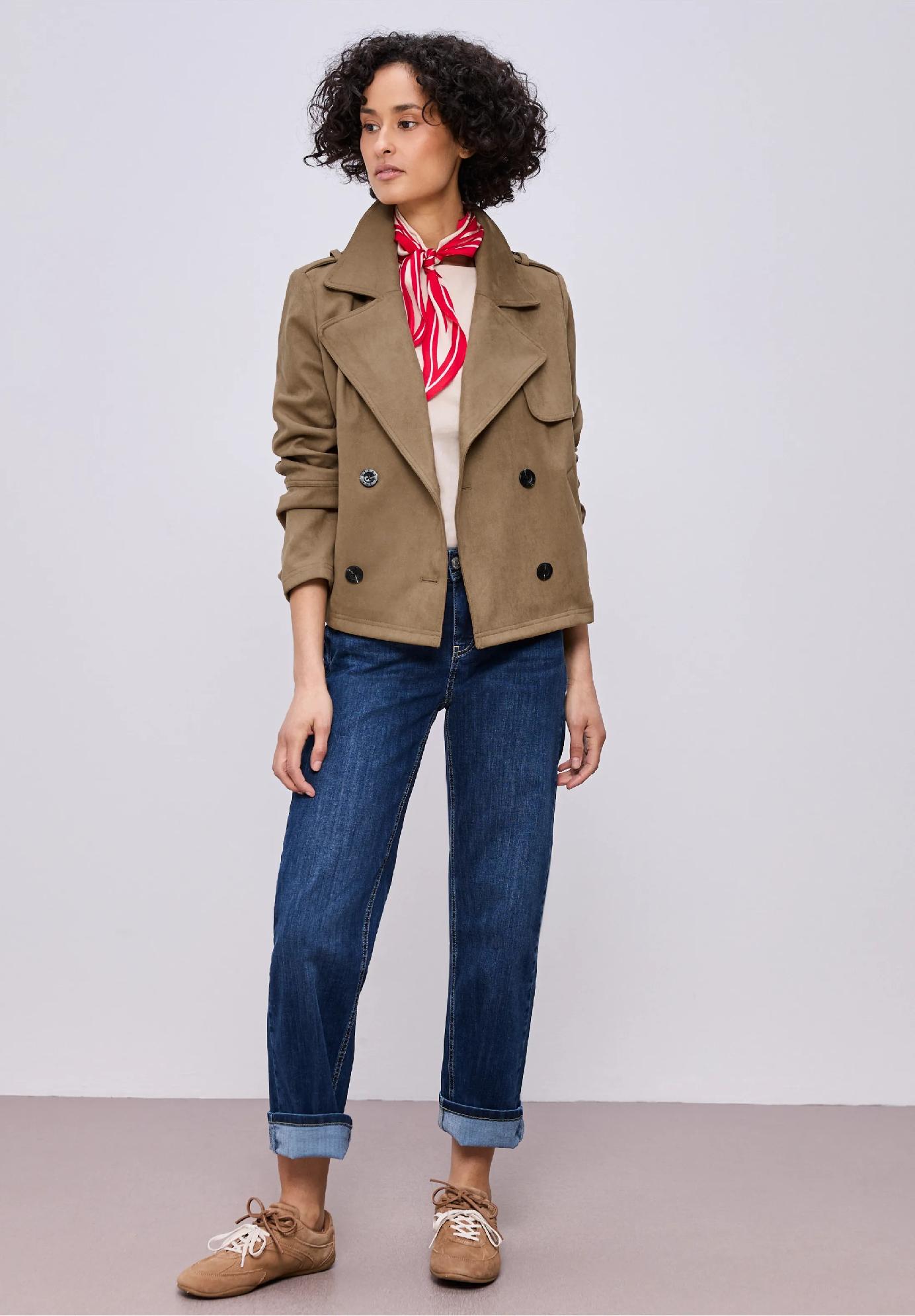 Street One velúrový trenčkot, hn