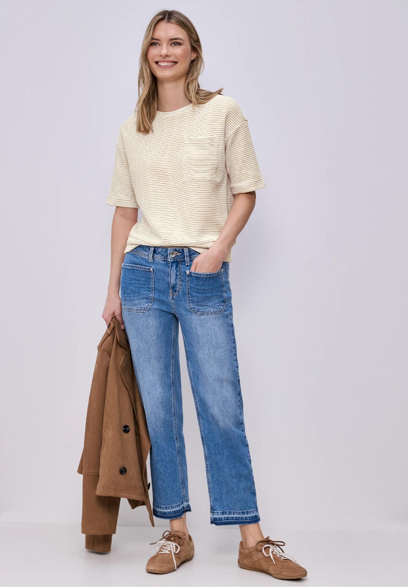 Street One tričko s krátkym rukávom a textúrovanými pruhmi