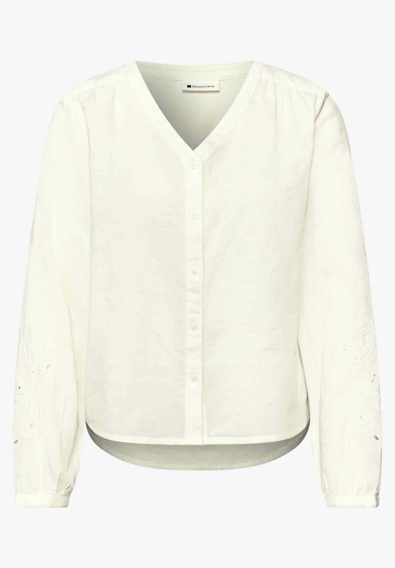 Street One blúzka s výstrihom do V a výšivkou