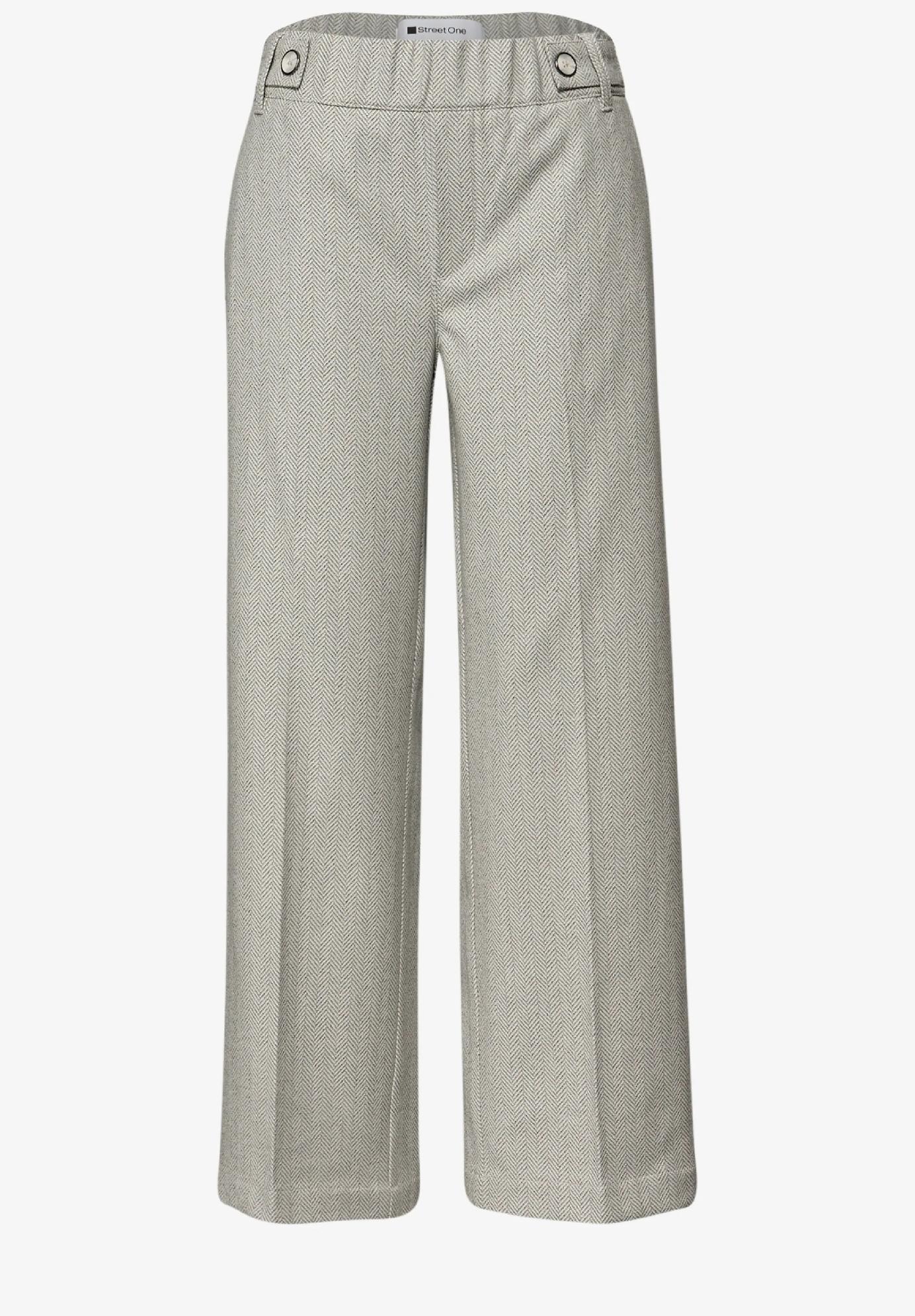 Street One nohavice s vysokým pásom a širokými nohavicami s gombíkmi