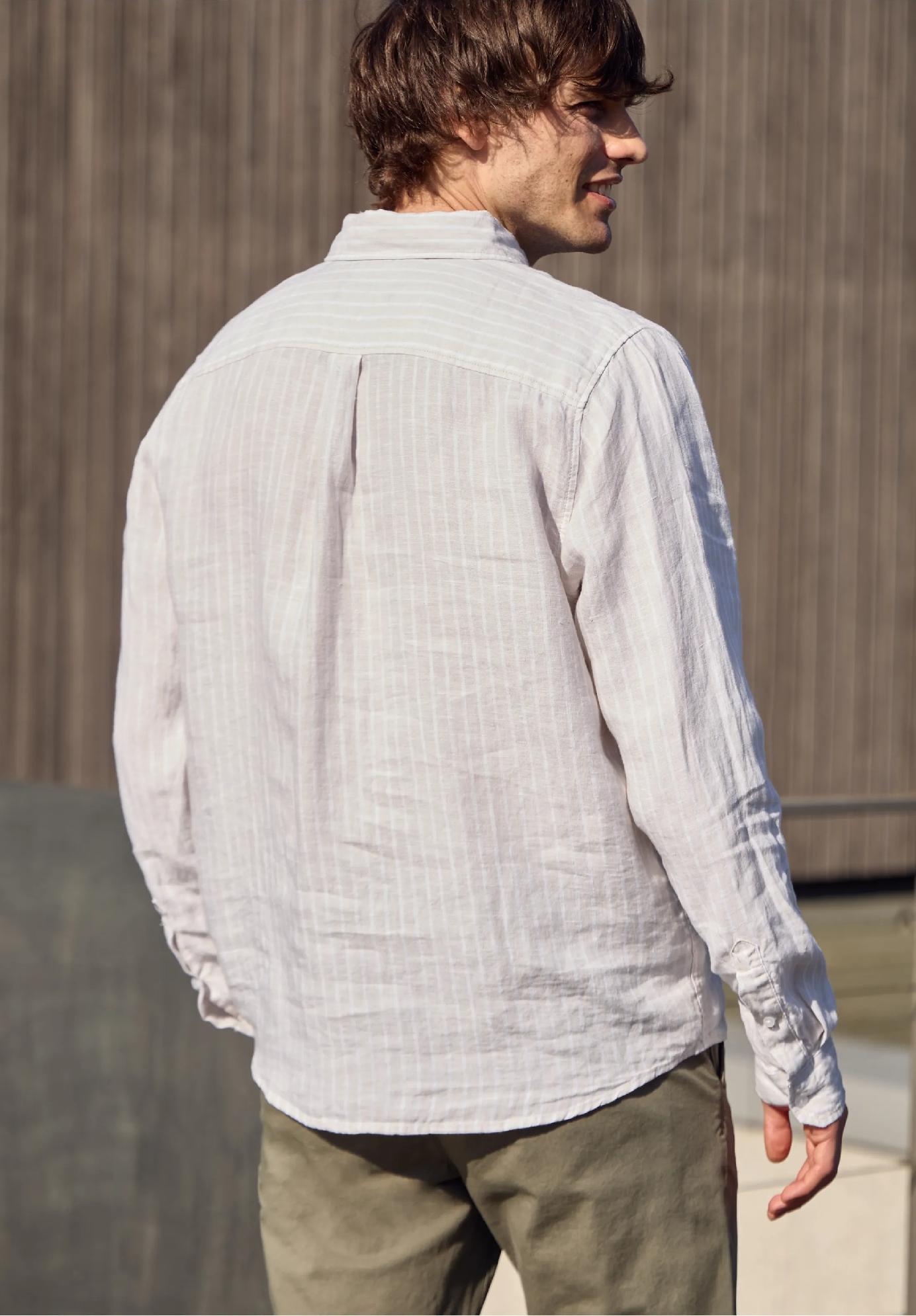 Street One ľanová košeľa s dlhým rukávom a pruhmi