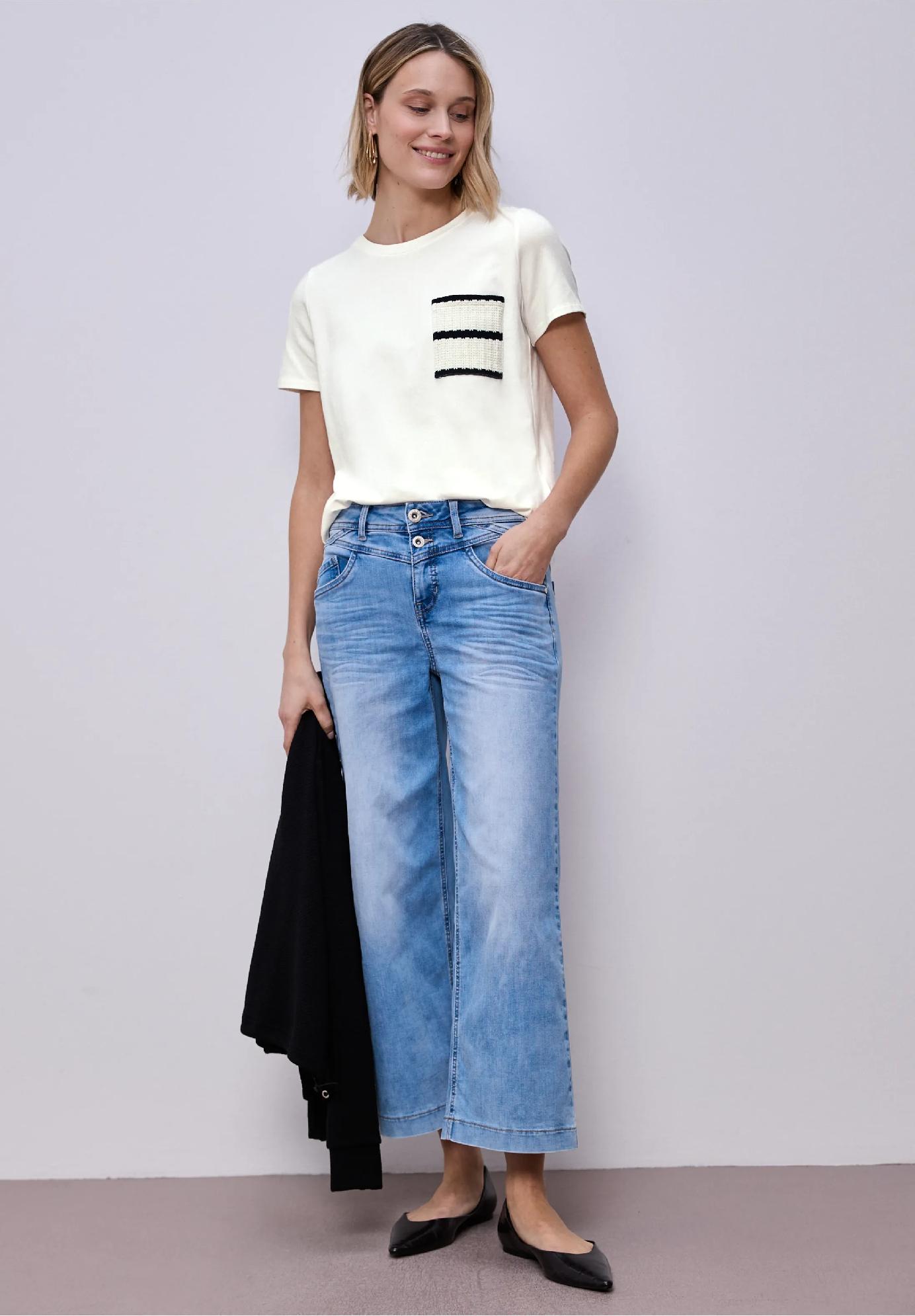 Street One tričko s krátkym rukávom a pruhovaným vreckom