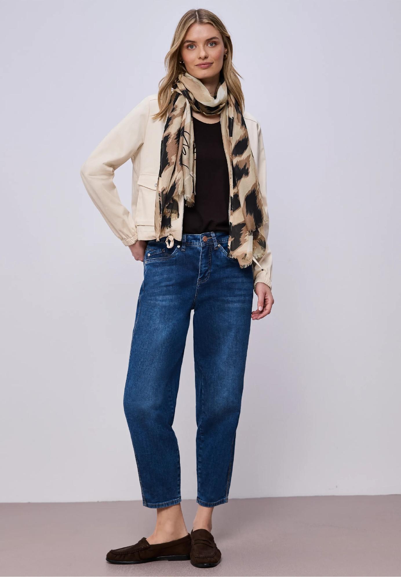 Street One dlhá šatka s leopardím vzorom