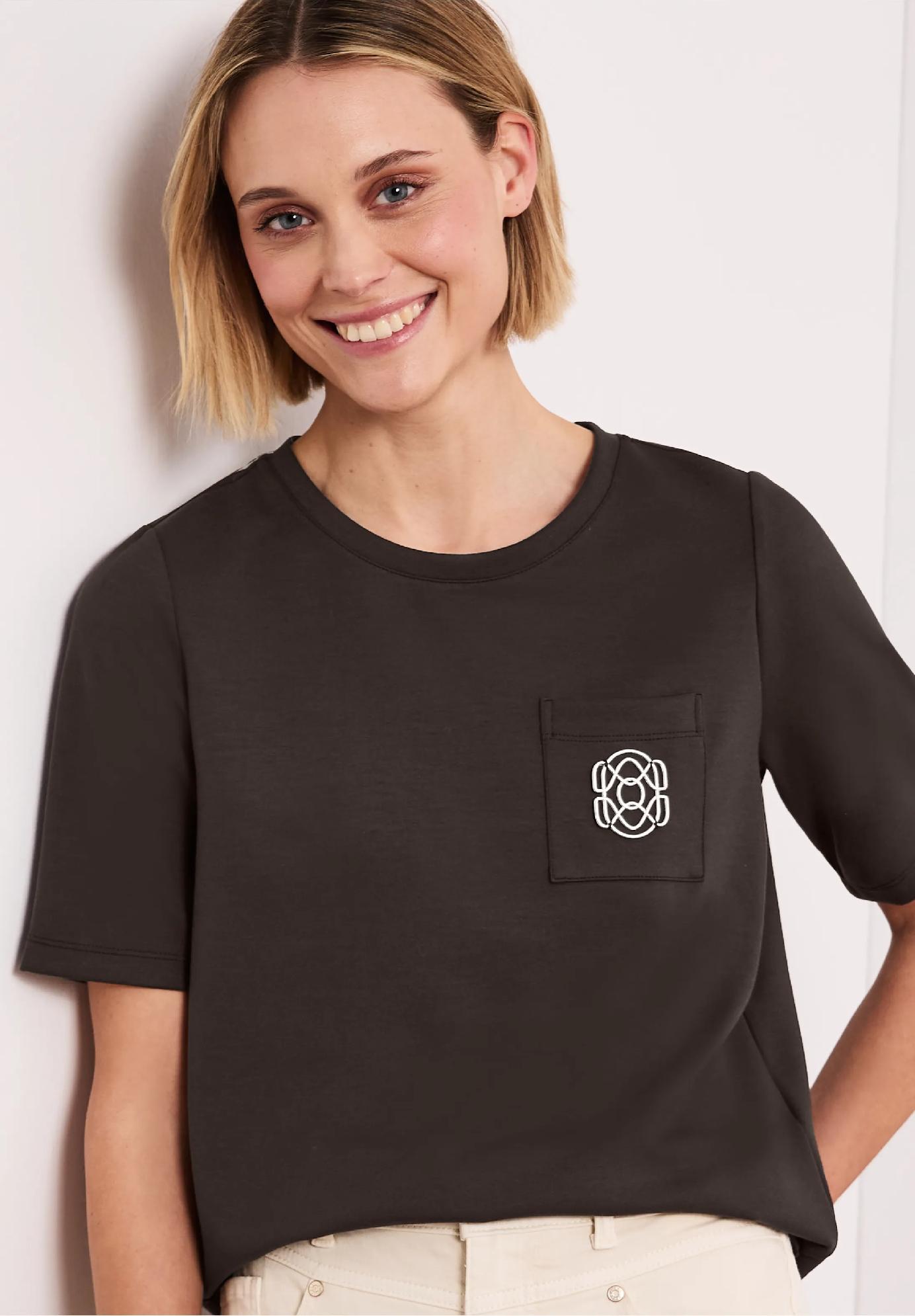 Street One tričko s okrúhlym výstrihom a ozdobným detailom, hne