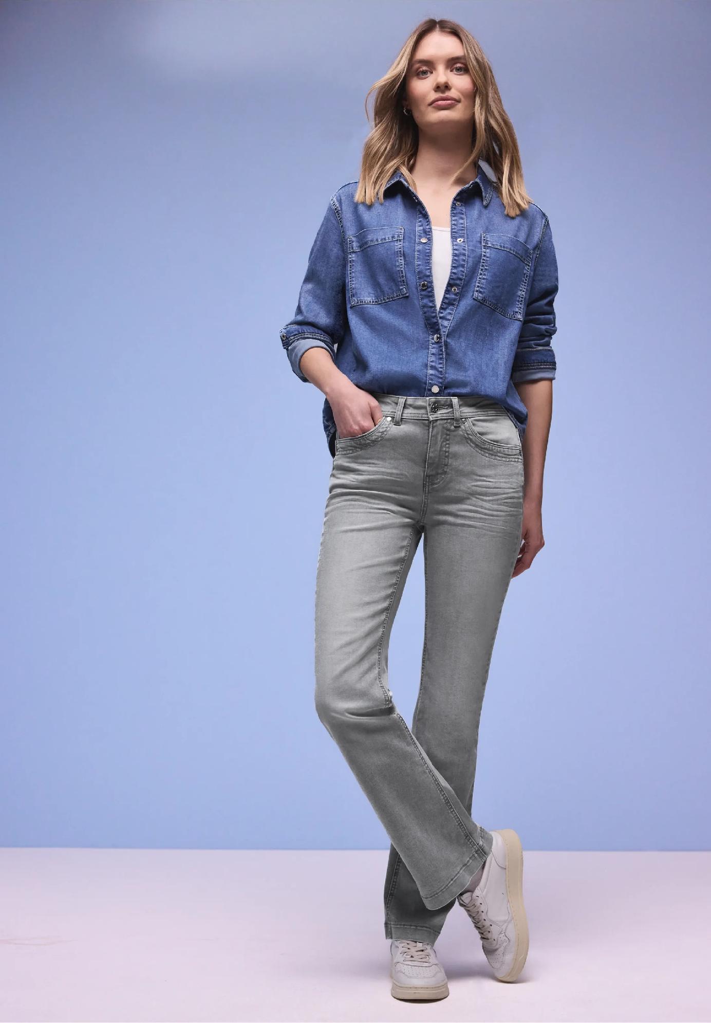 Street One džínsy s rozšírenými nohavicami BLAIRE, šed