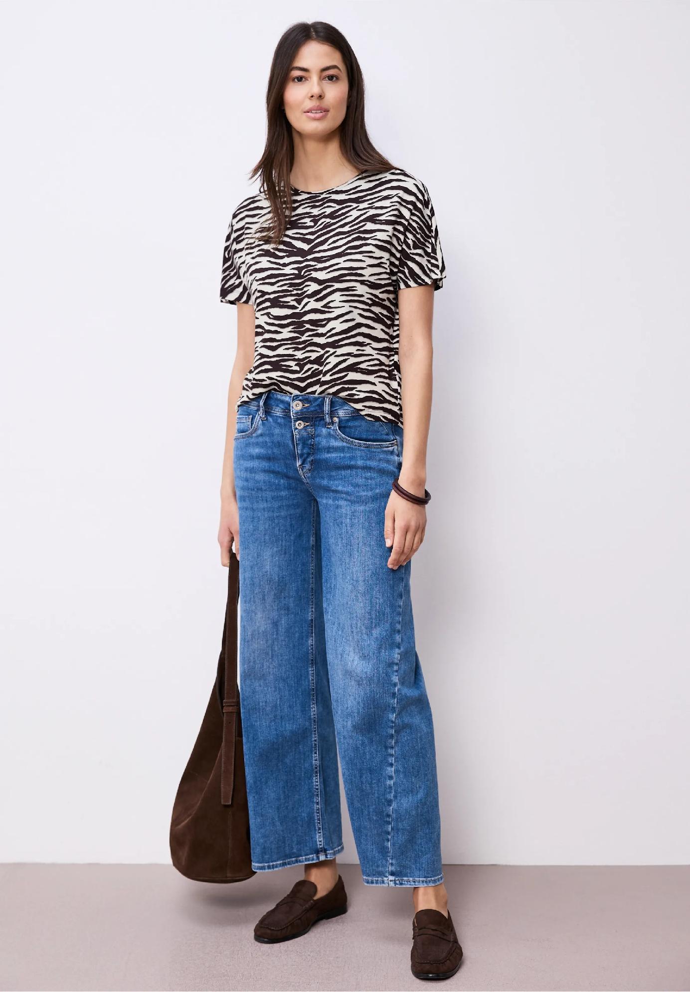 Street One tričko s krátkym rukávom, okrúhlym výstrihom a potlačou, CRISTA