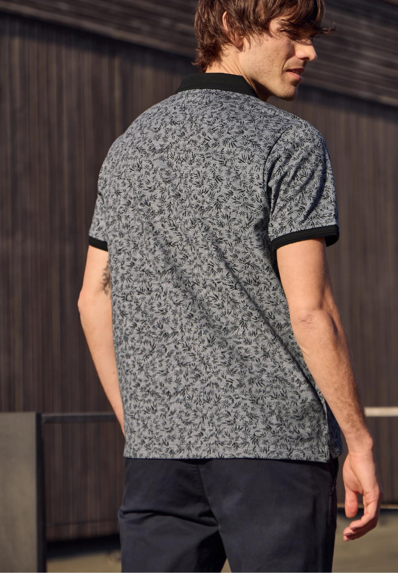 Street One MEN polo tričko s krátkym rukávom v štýle Oxford s potlačou