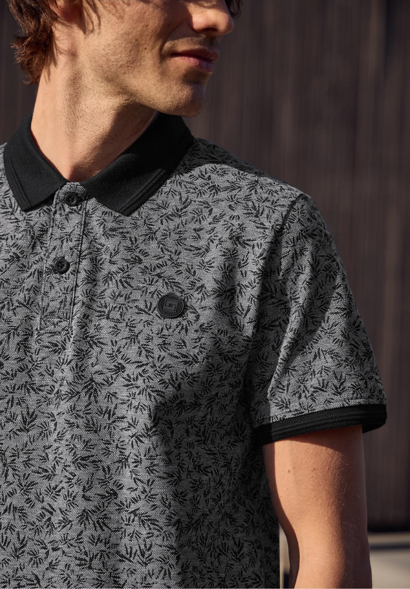 Street One MEN polo tričko s krátkym rukávom v štýle Oxford s potlačou