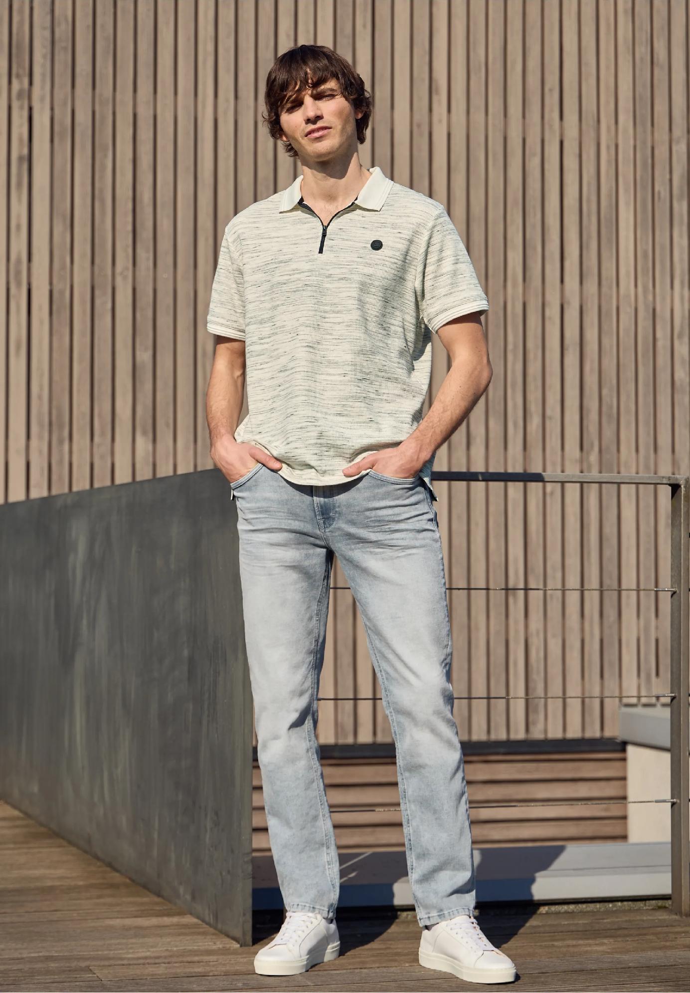 Street One MEN polo tričko s krátkym rukávom vo vesmírnom dye vzhľade