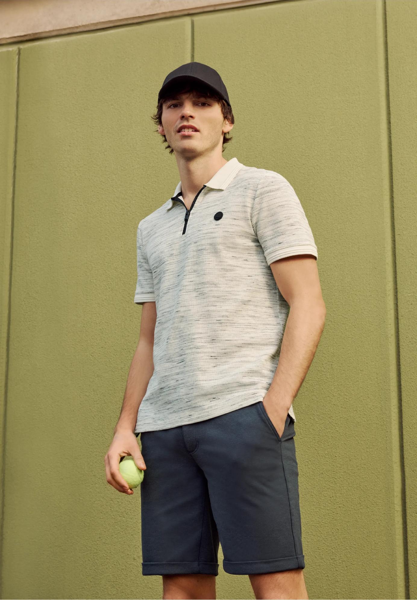 Street One MEN polo tričko s krátkym rukávom vo vesmírnom dye vzhľade