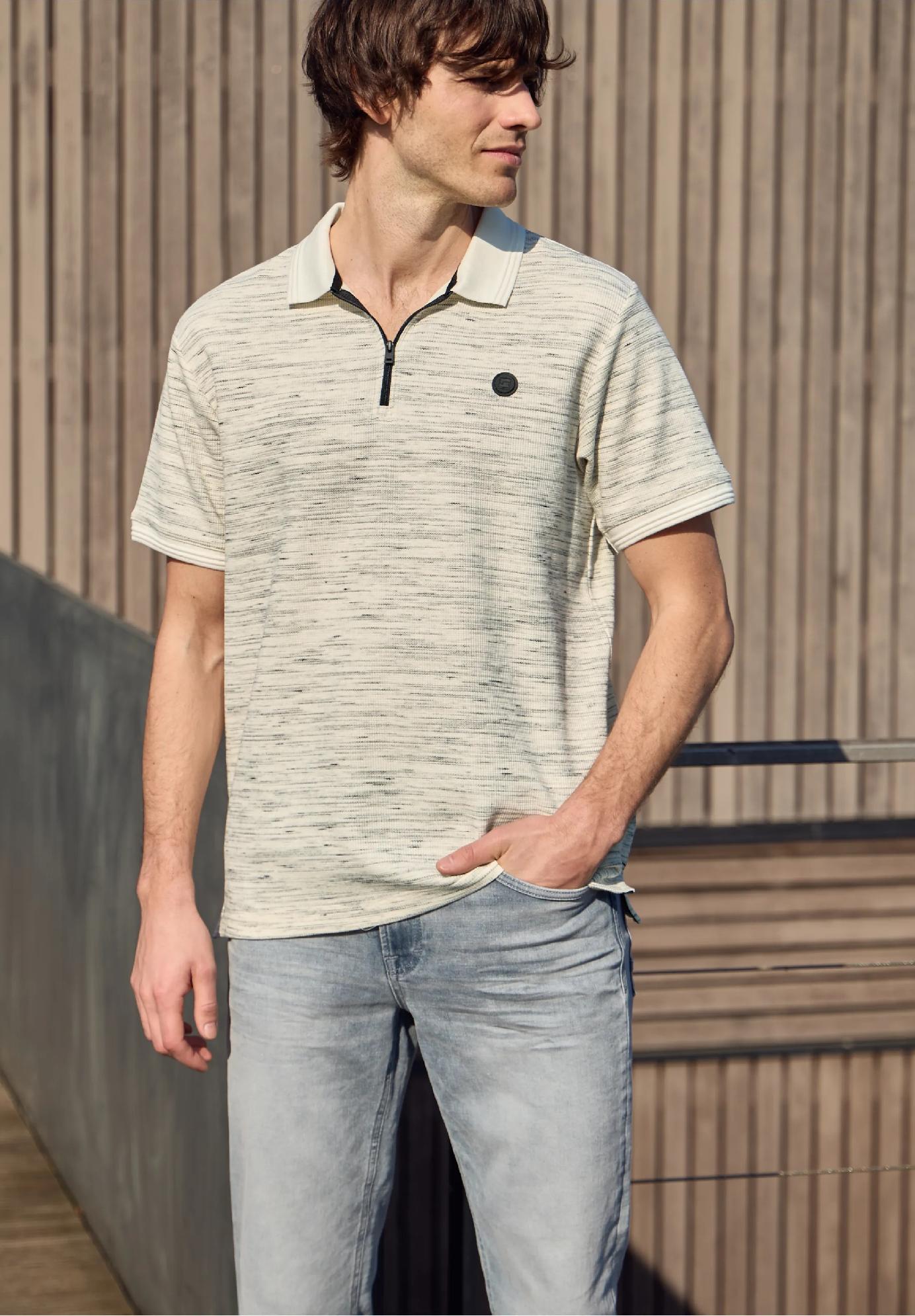 Street One MEN polo tričko s krátkym rukávom vo vesmírnom dye vzhľade