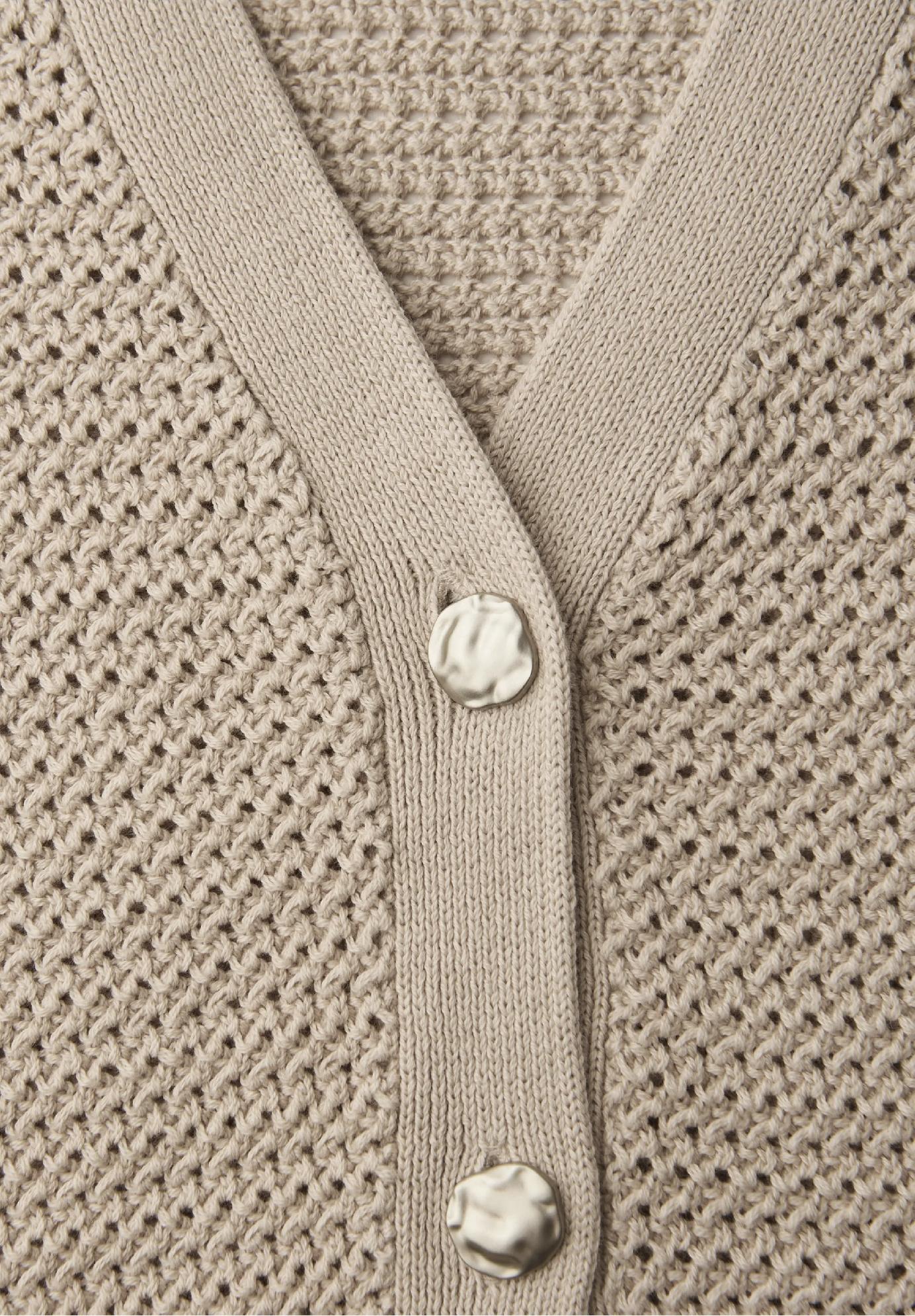 Street One kardigan s krátkym rukávom, výstrihom do V a textúrou, bež