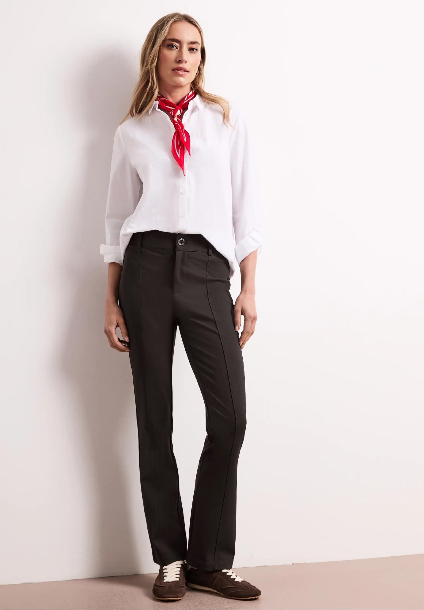 Street One bootcut nohavice s vysokým pásom úzkeho strihu