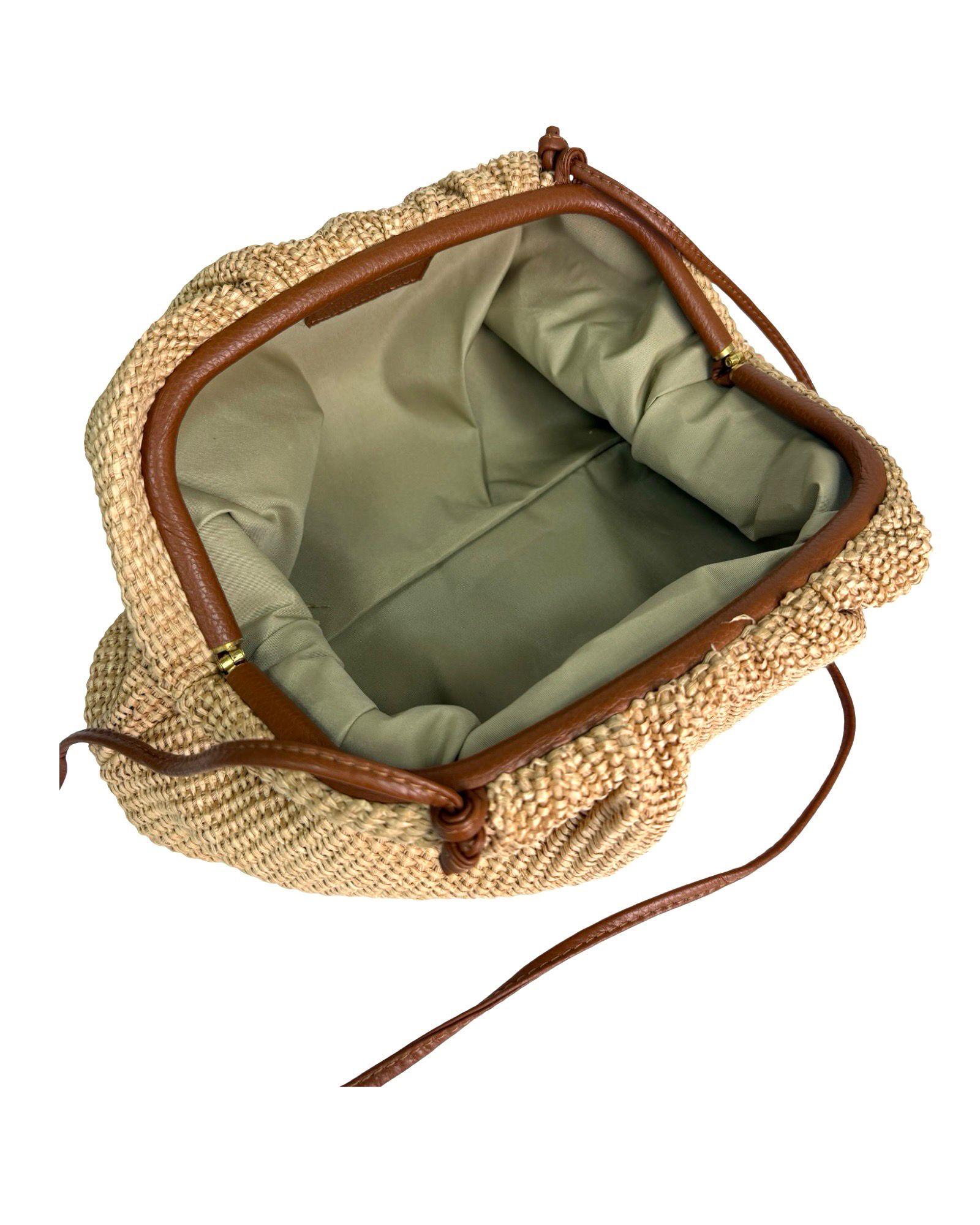 Trendy ratanová kabelka so sťahovacím uzatváraním 