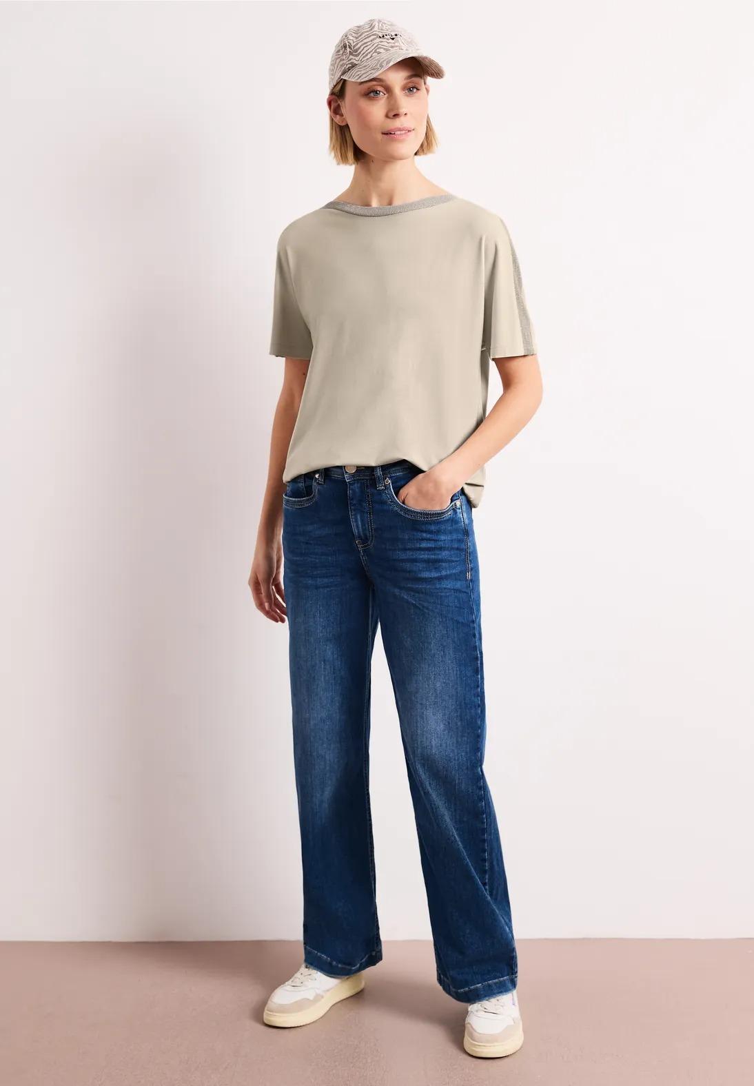 Street One tričko s padnutými ramenami a trblietkami