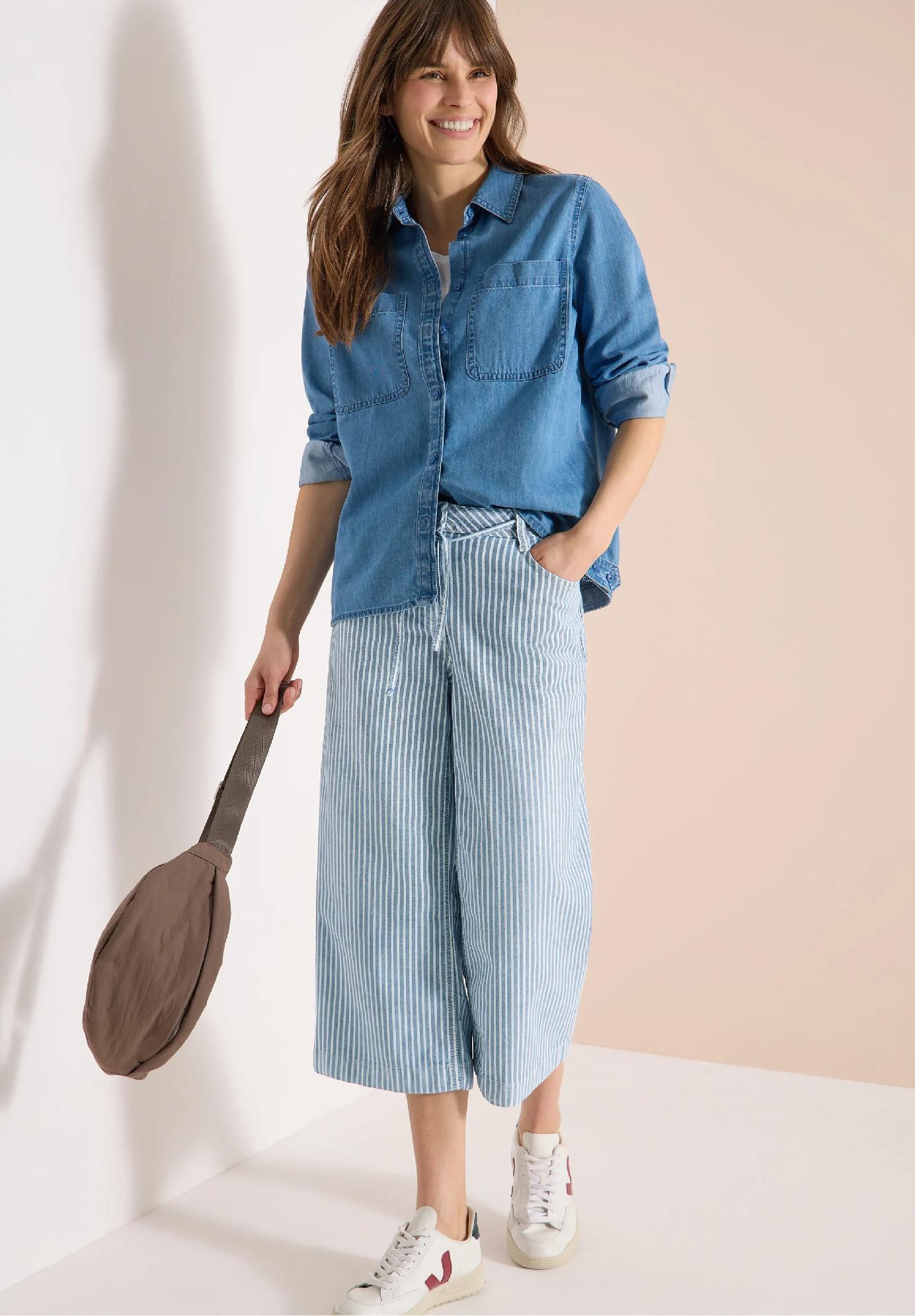 CECIL široké rozšírené džínsy s pruhmi NEELE