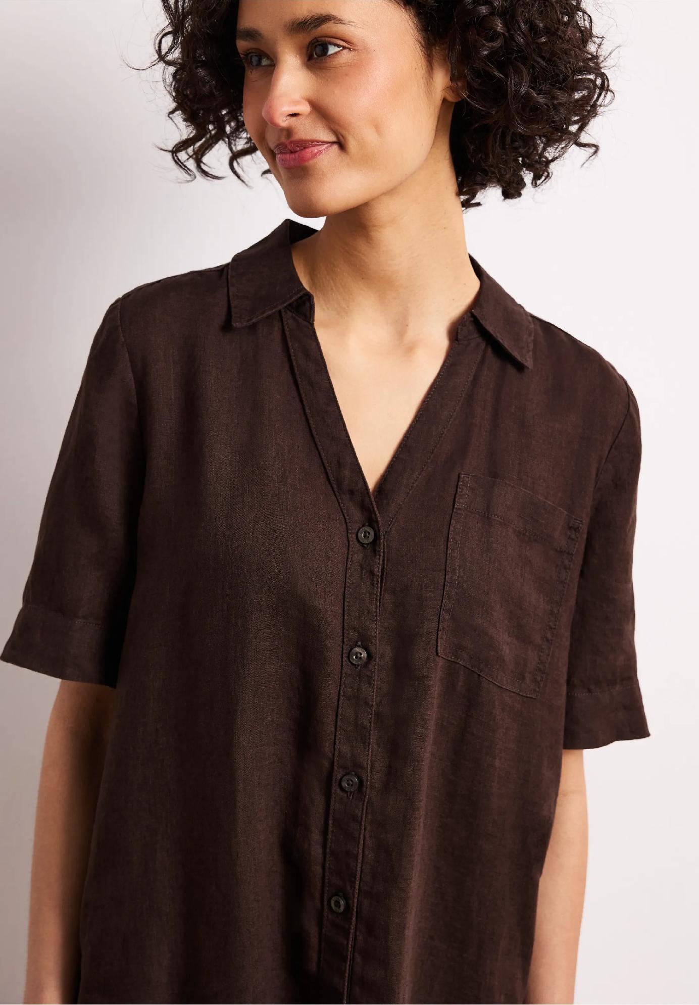 Street One ľanové midi šaty s gombíkovým zapínaním