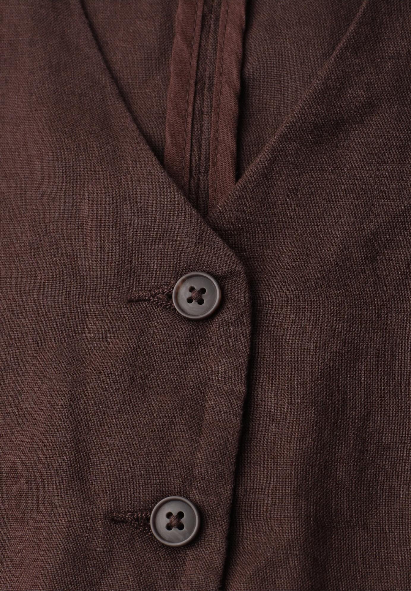 Street One vesta s výstrihom do V a gombíkmi z ľanu, hne