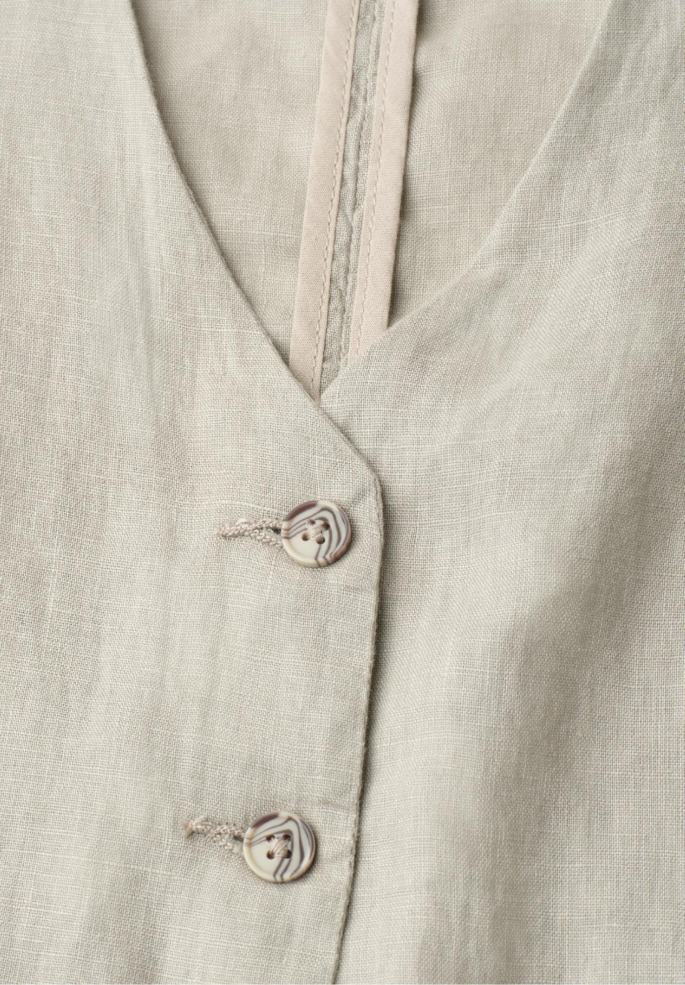 Street One vesta s výstrihom do V a gombíkmi z ľanu, bez