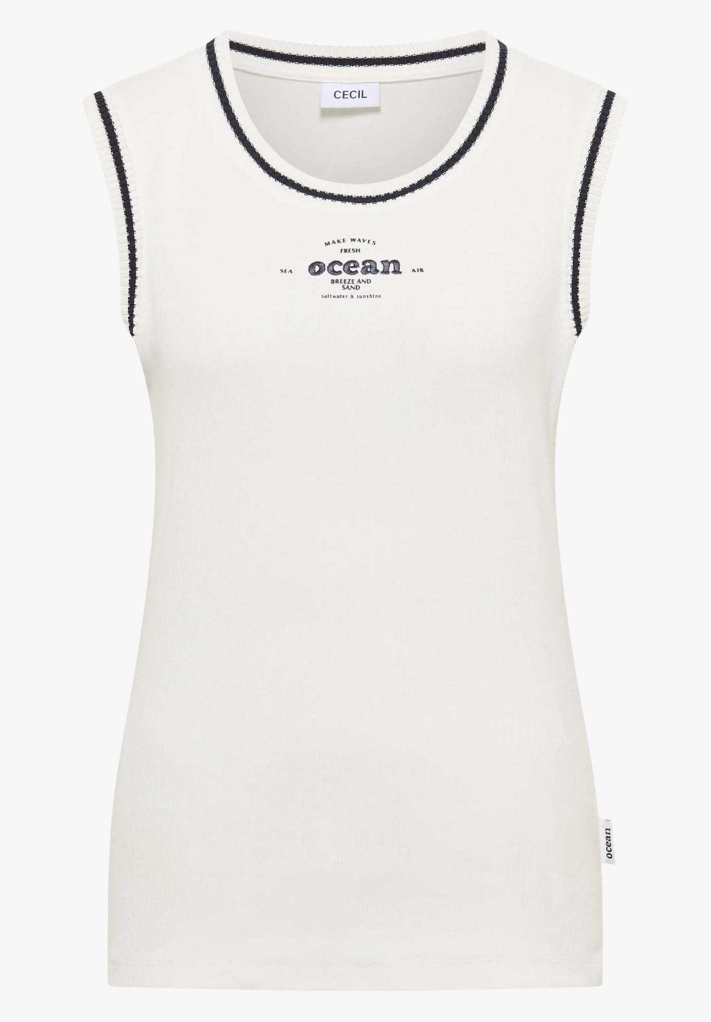 CECIL top s okrúhlym výstrihom a kontrastnými detailmi, van