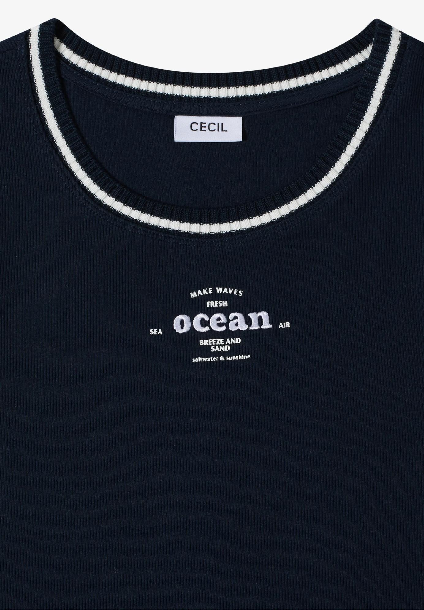 CECIL top s okrúhlym výstrihom a kontrastnými detailmi, mod