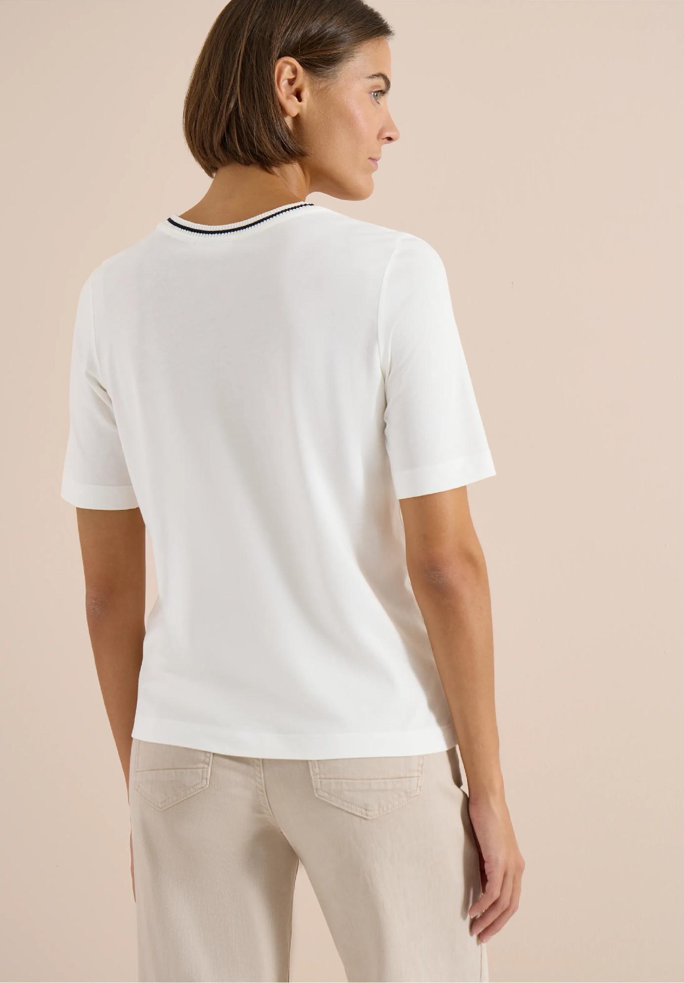 CECIL tričko s rebrovanými detailmi, van